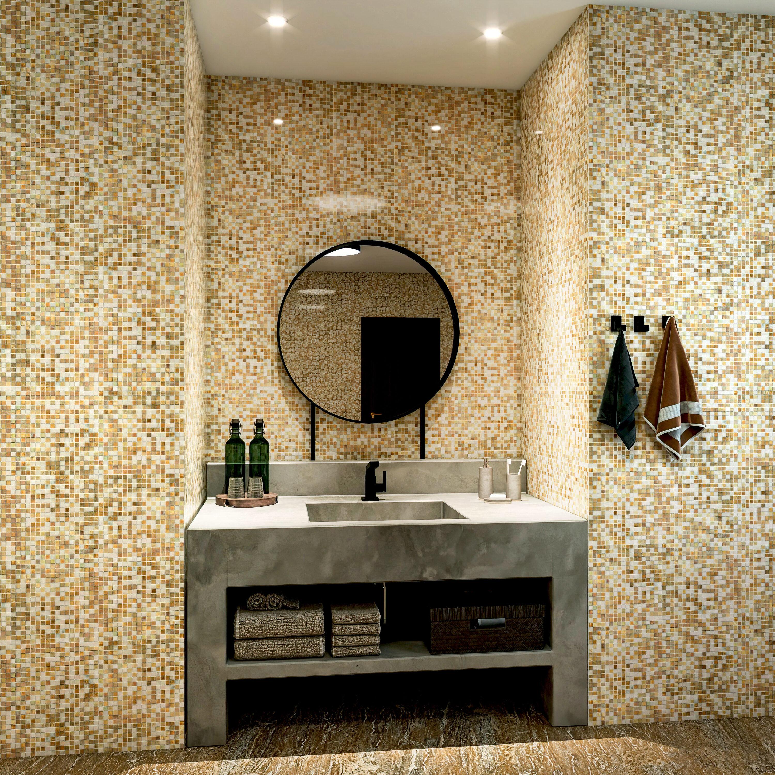Mingles 0.6" x 0.6" Glass Mosaic Grid Wall & Floor Tile