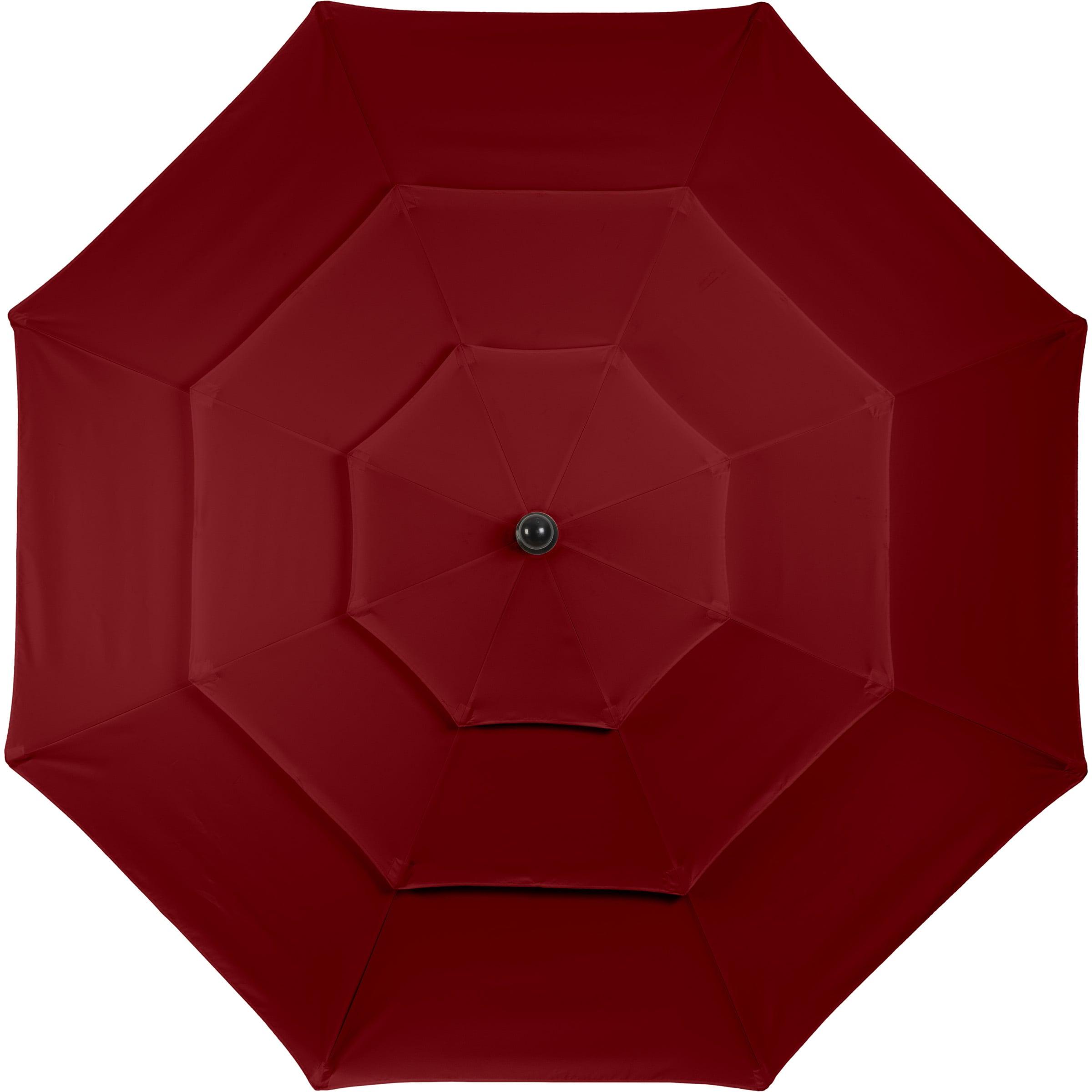 Pure Garden 10' Octagon Outdoor Patio Market Umbrella Red: Crank Lift, Push-Button Tilt, Wind-Resistant