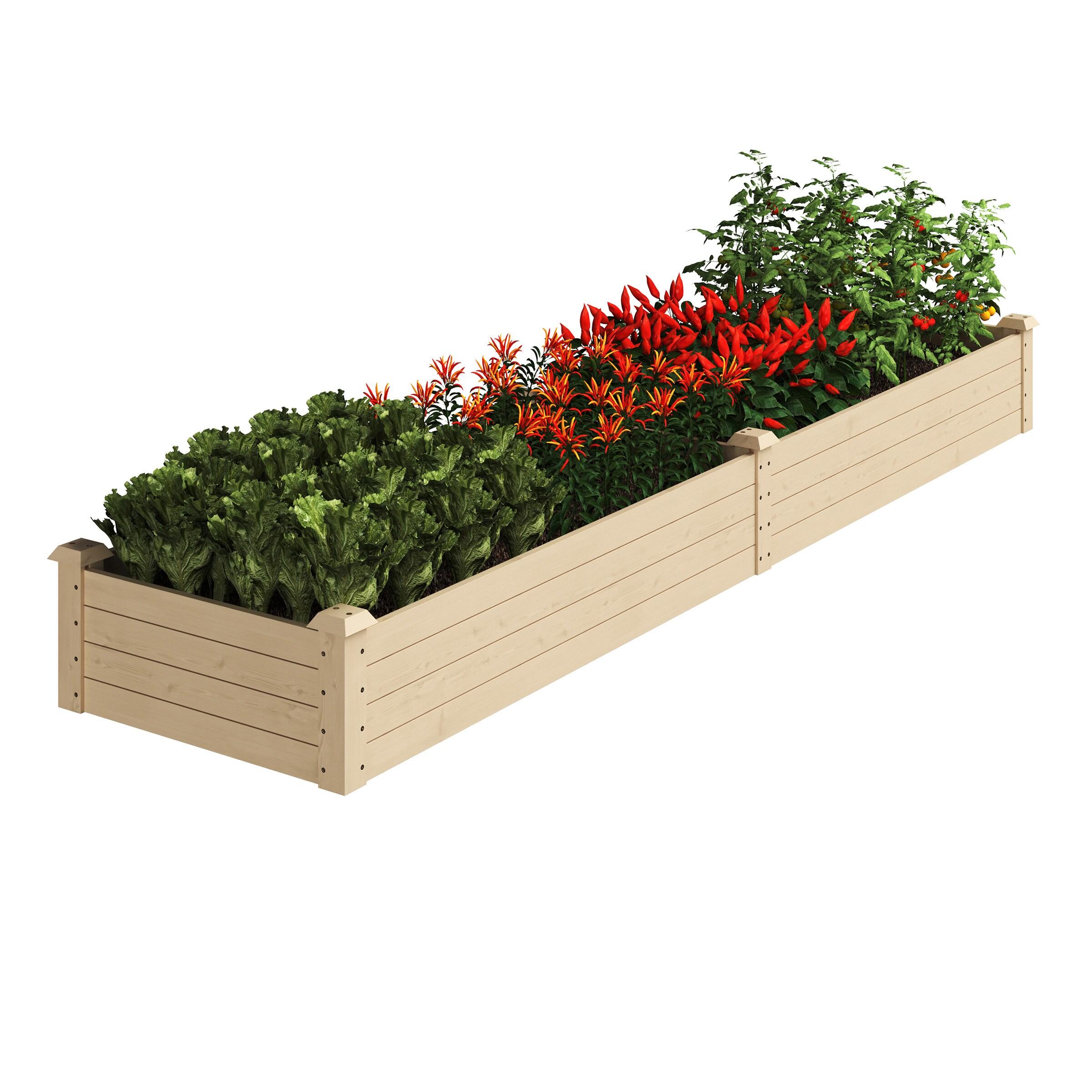 Home-Complete 8ftx2ft Wood Raised Garden Bed