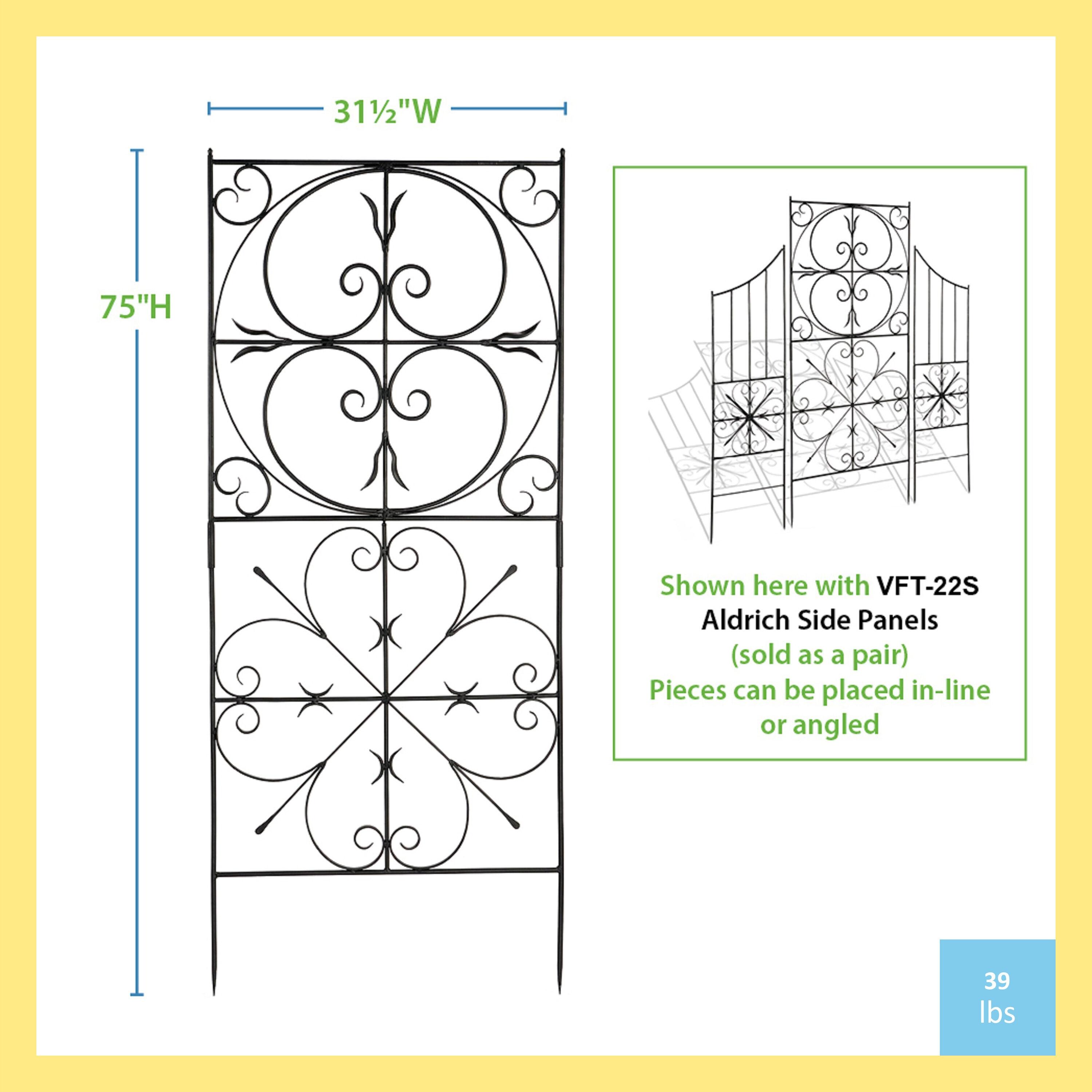 Achla  Garden Aldrich Trellis - Graphite Powdercoat