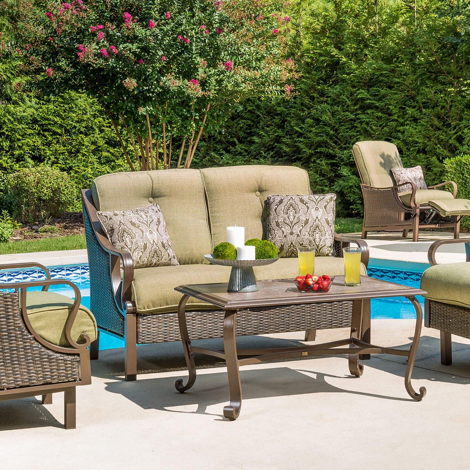 Hanover Medallion Indoor/Outdoor Throw Pillow, Decorative, Set of 2, Meadow Green - HANTPMED-MDW-2