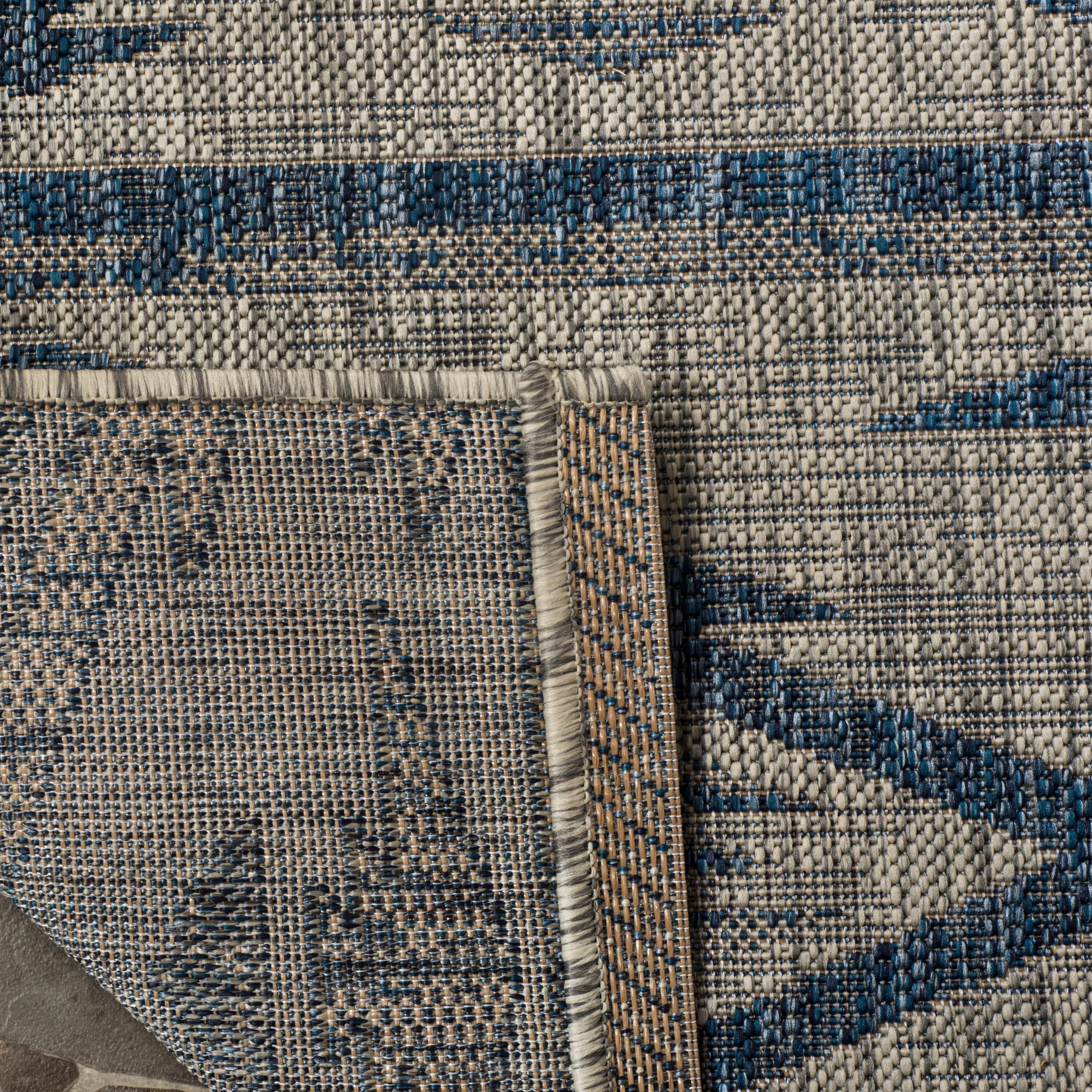 Courtyard CY8863 Power Loomed Indoor/Outdoor Area Rug - Grey/Navy - 8'x11' - Safavieh.