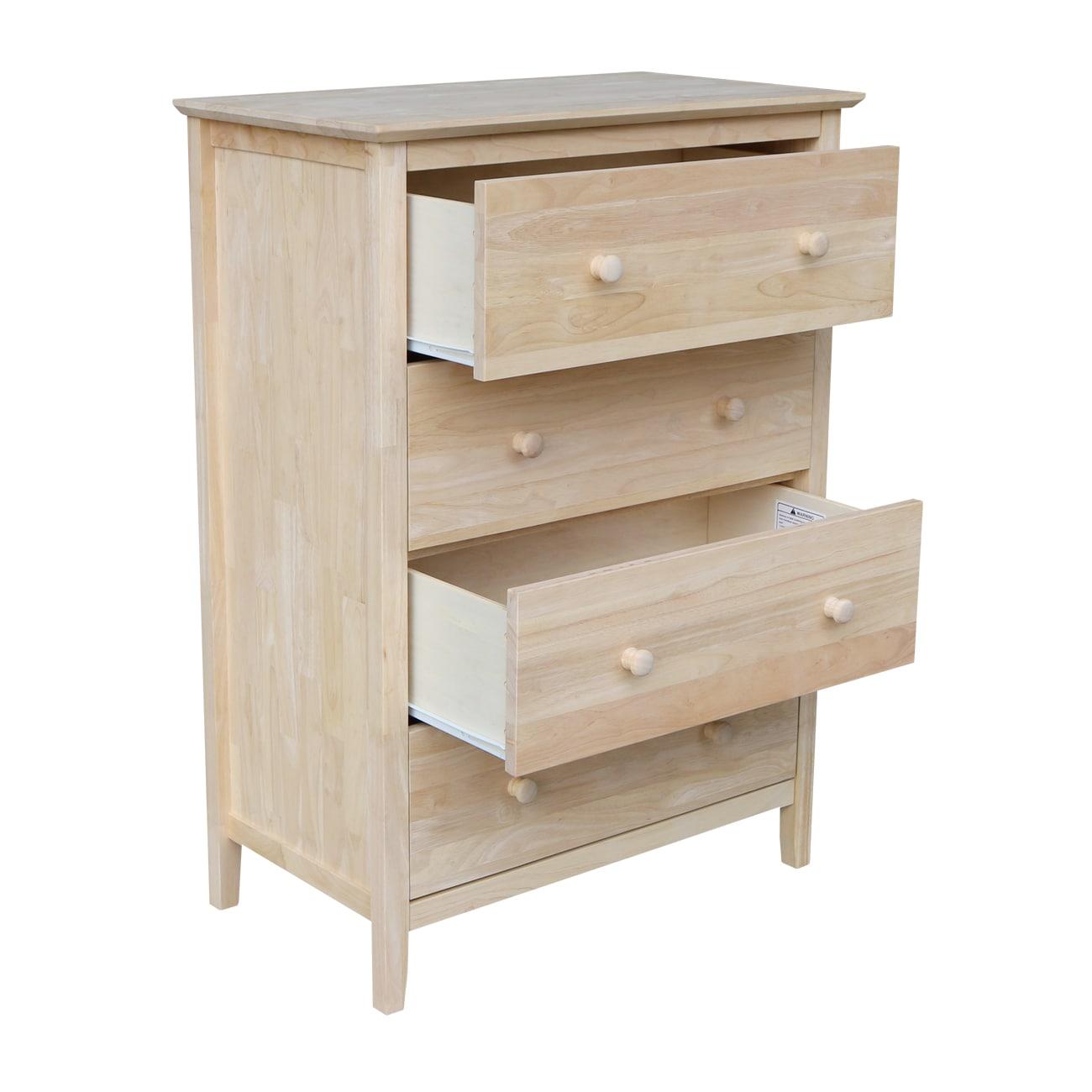 Brooklyn 4-Drawer Unfinished Wood Chest of Drawers