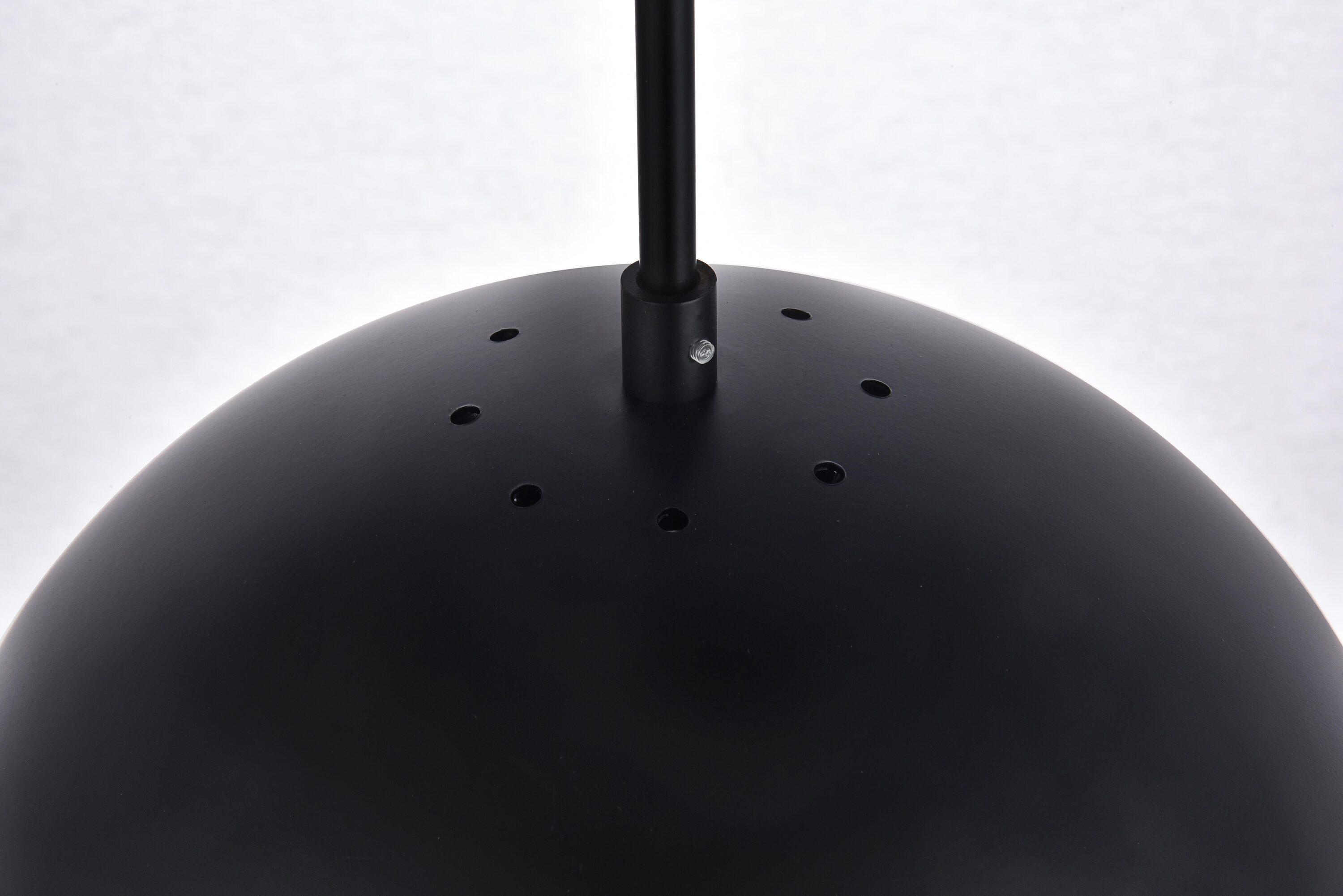 Elegant Lighting Eclipse 1 Light Black Pendant With Clear Glass