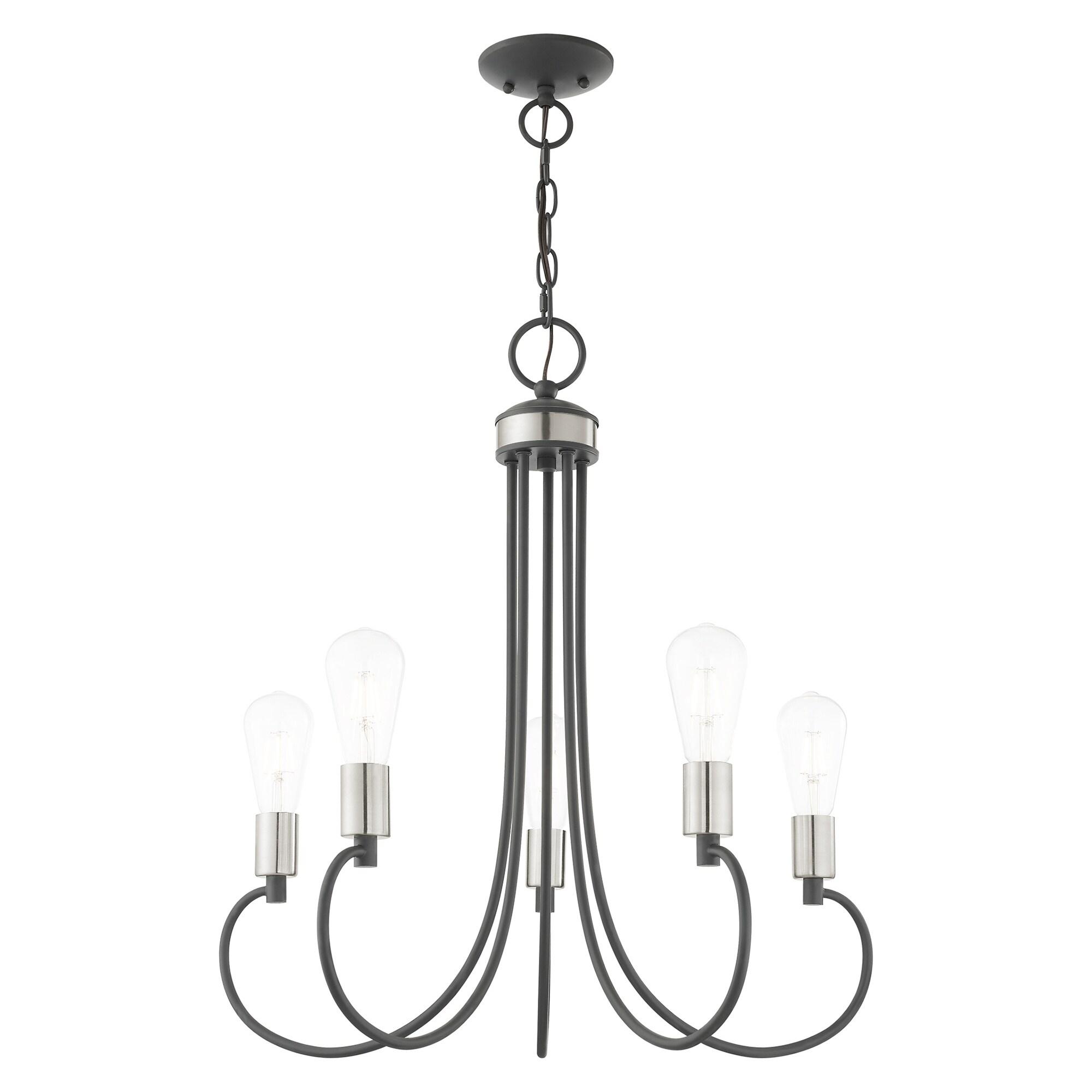 Livex Lighting Bari 5 - Light Chandelier in  Scandinavian Gray