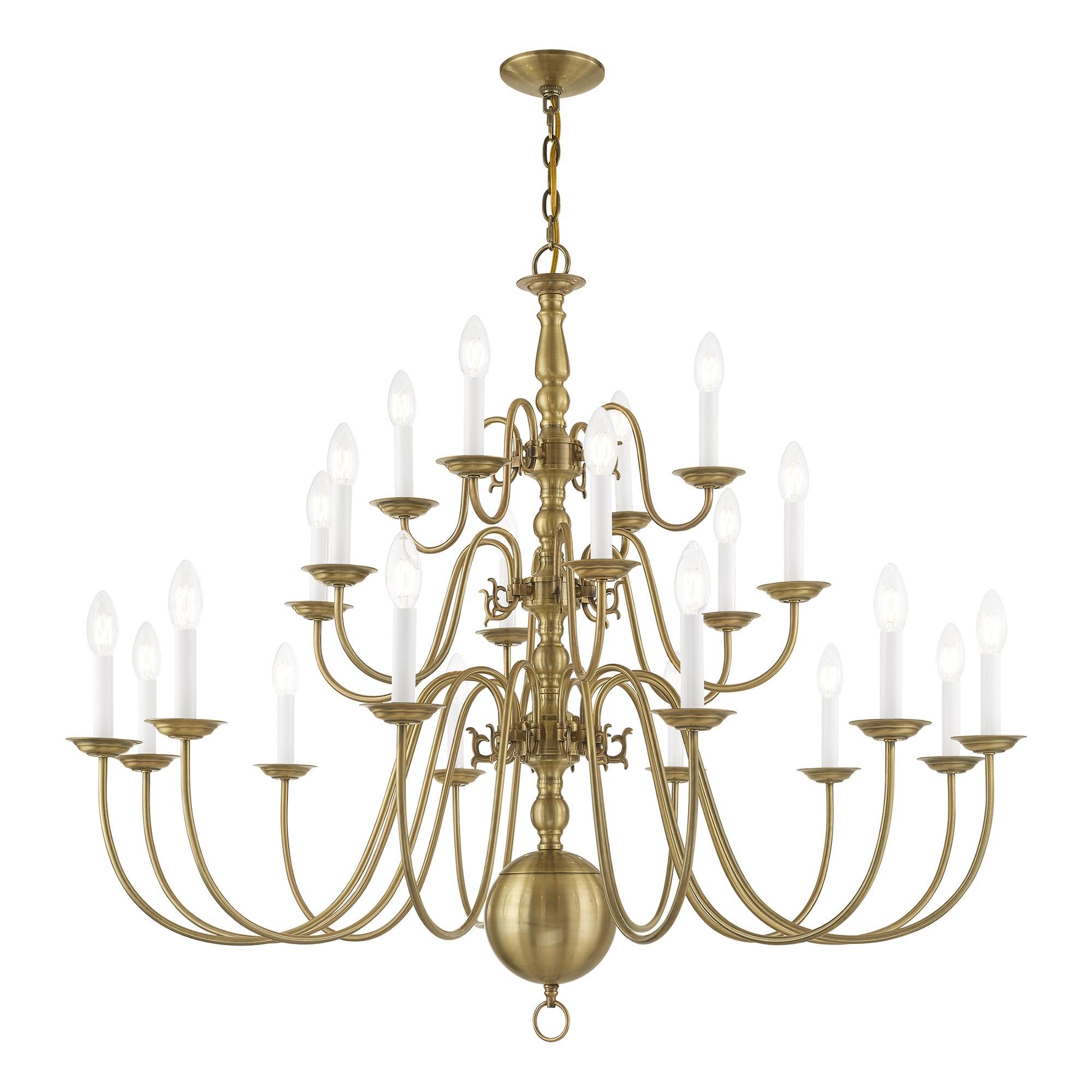 Livex Lighting Williamsburgh 22 - Light Chandelier in  Antique Brass