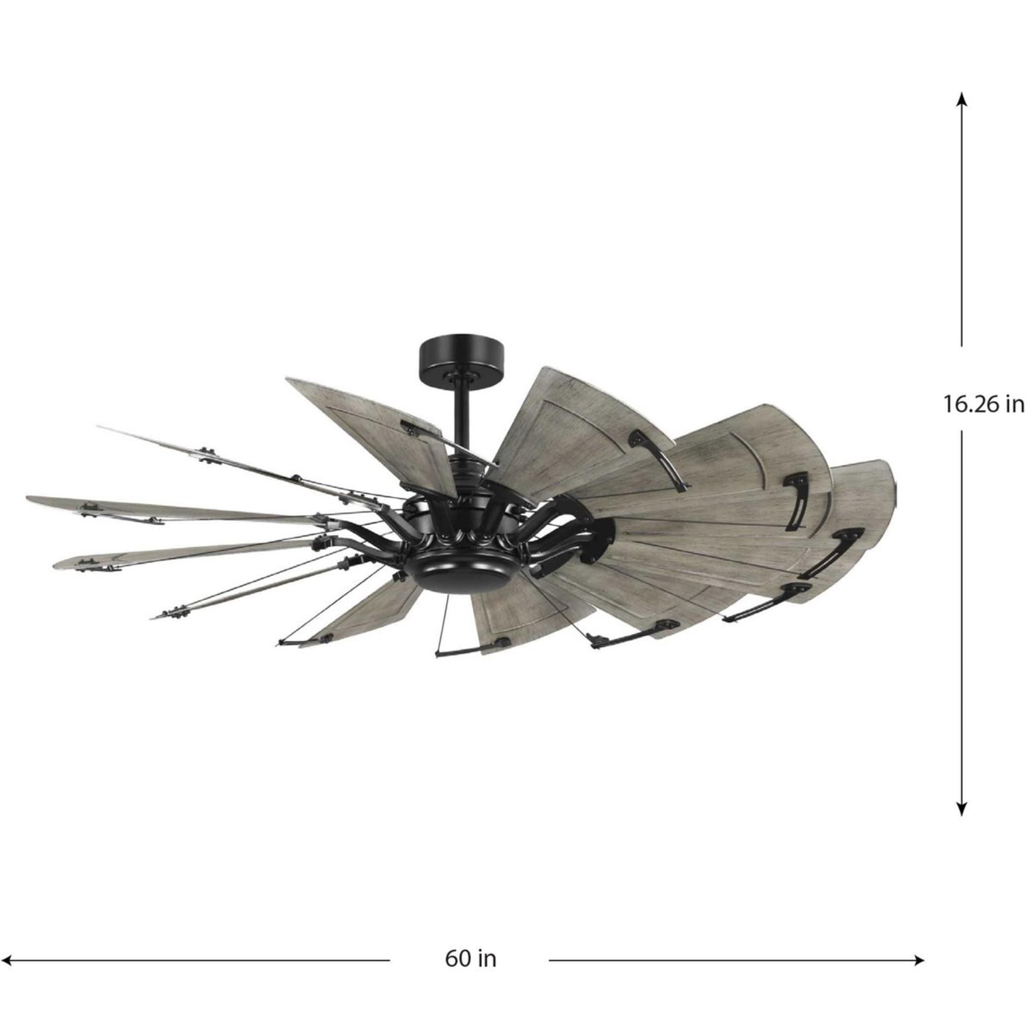 Progress Lighting - Springer II - 12 Blade Ceiling Fan In Farmhouse Style-16.26