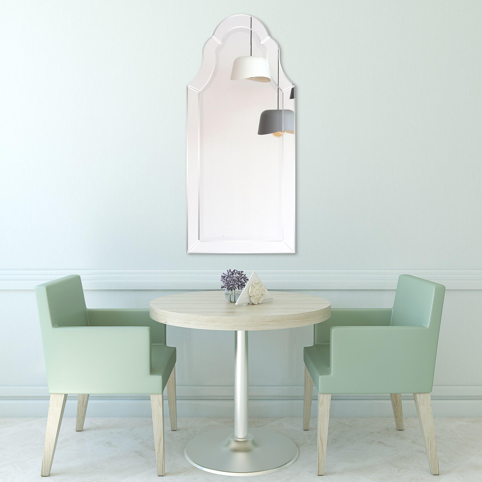 Empire Art Direct Arch Elegant Beveled Wall Mirror I Bathroom, Vanity, Bedroom Mirror - Clear - 20 x 44