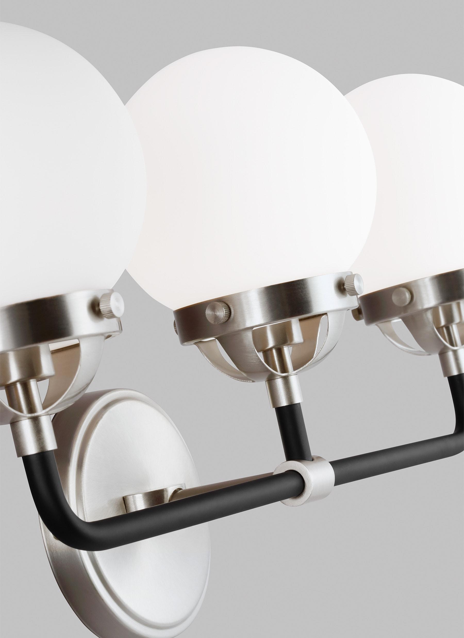 Generation Lighting Cafe 21.75-in 3 -Light Brushed Nickel Modern/contemporary Vanity light