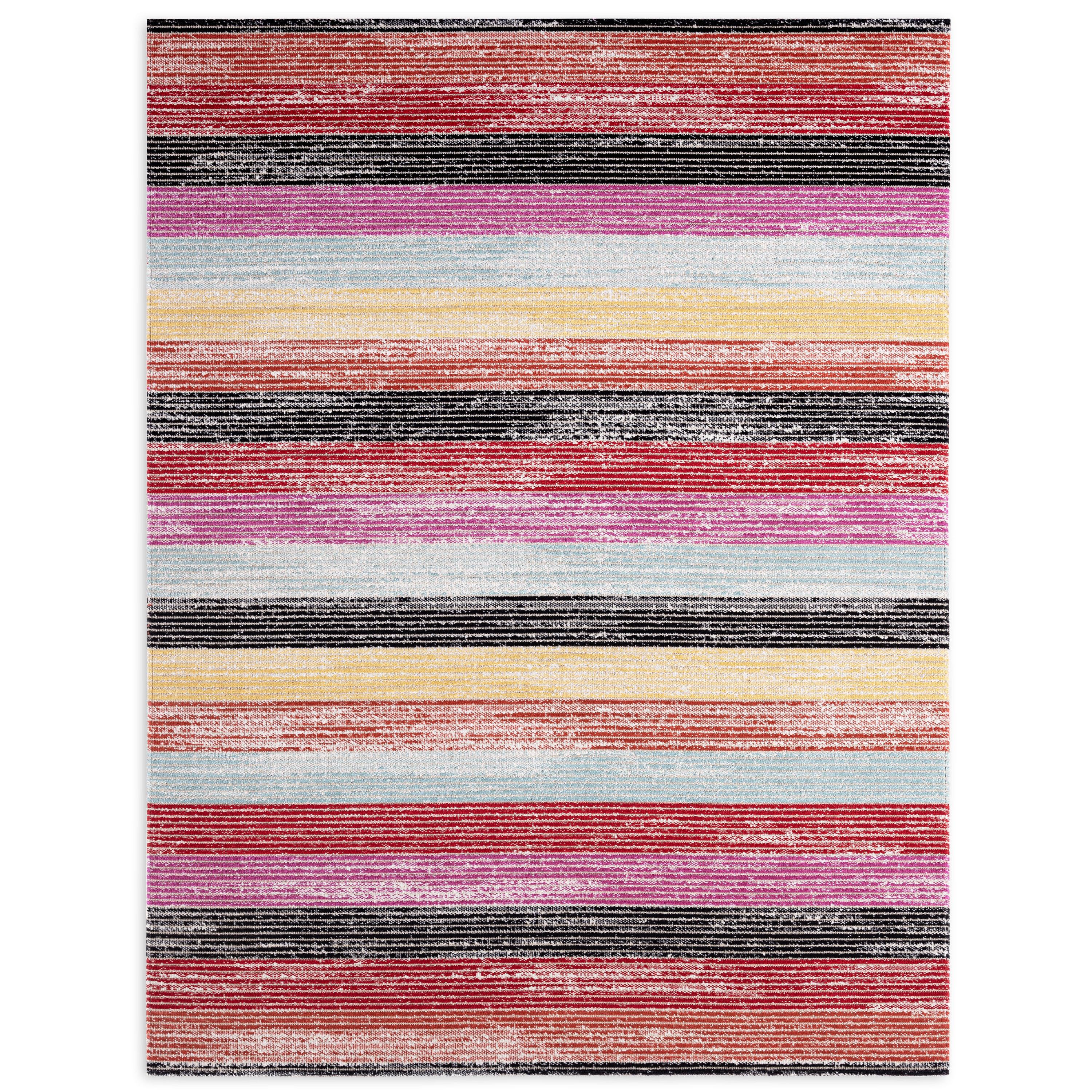 Nicole Miller New York Patio Sofia Estelle Contemporary Striped Indoor/Outdoor Area Rug