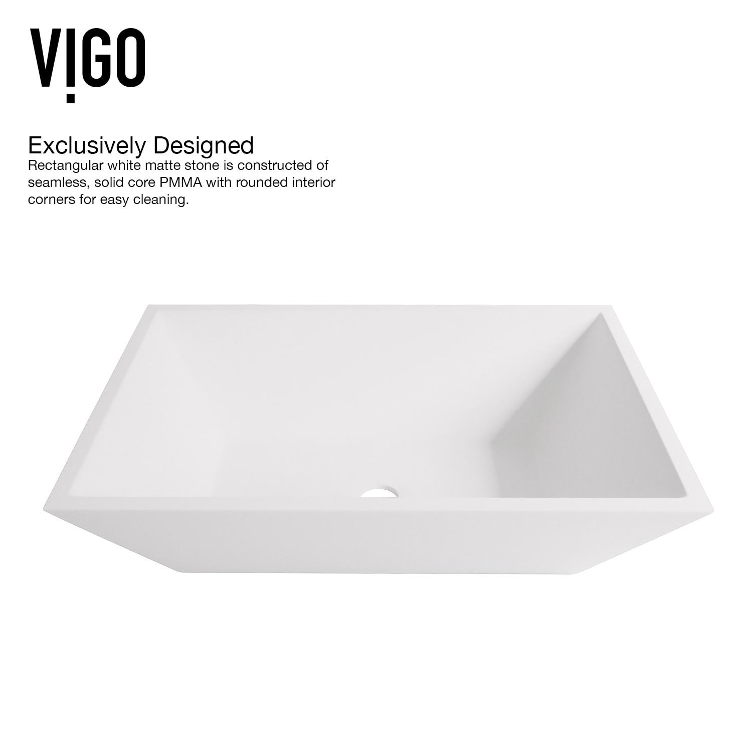 Vinca 18" L x 14" W x 5" H Matte White Handmade Rectangular Vessel Bathroom Sink
