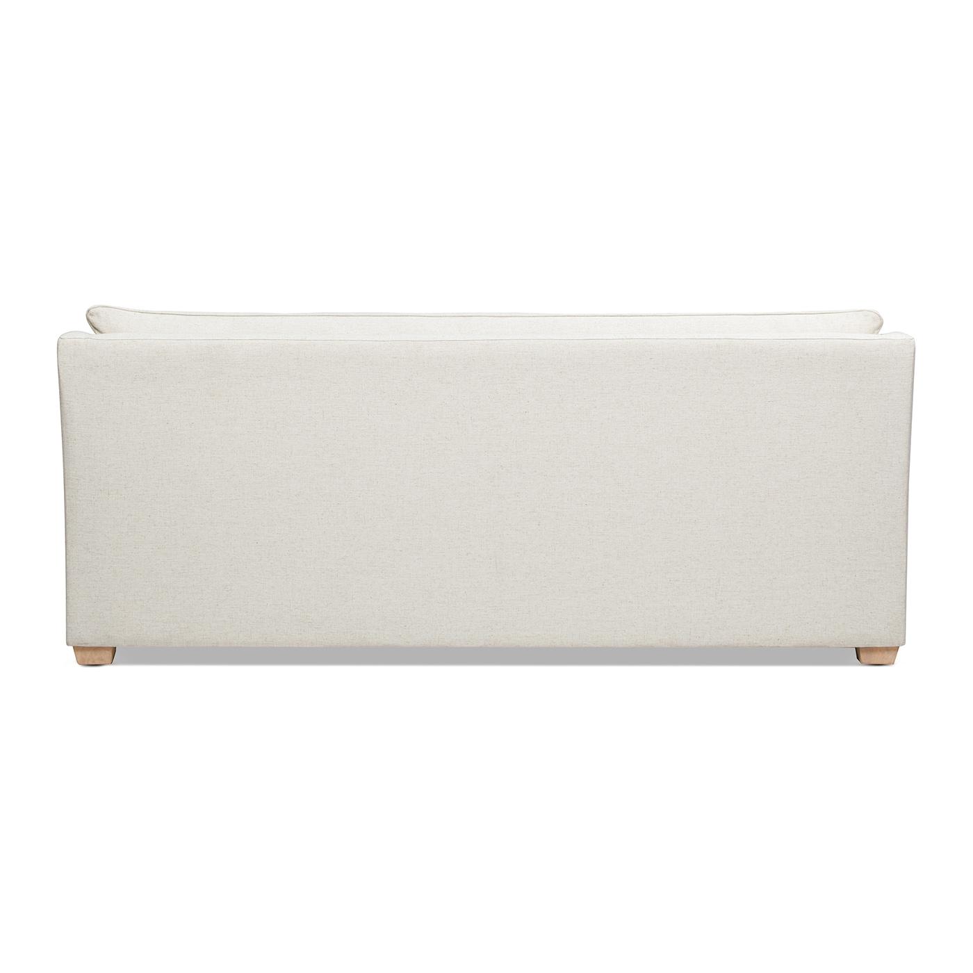 Jennifer Taylor Home Ada Modern Fabric Sofa with Flared Arm in Flax White