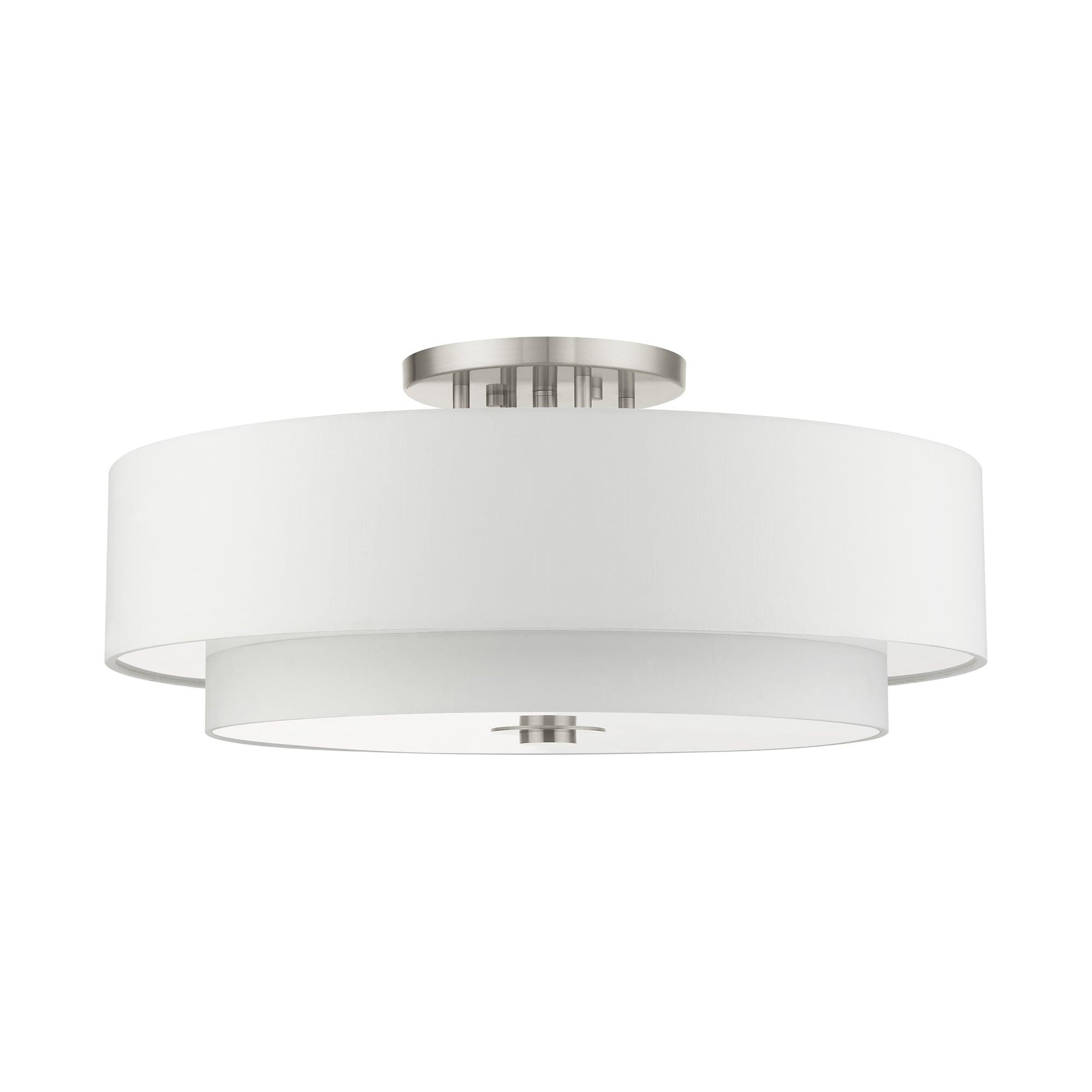 Livex Lighting Meridian 6 - Light Semi-Flush Mount in  Brushed Nickel