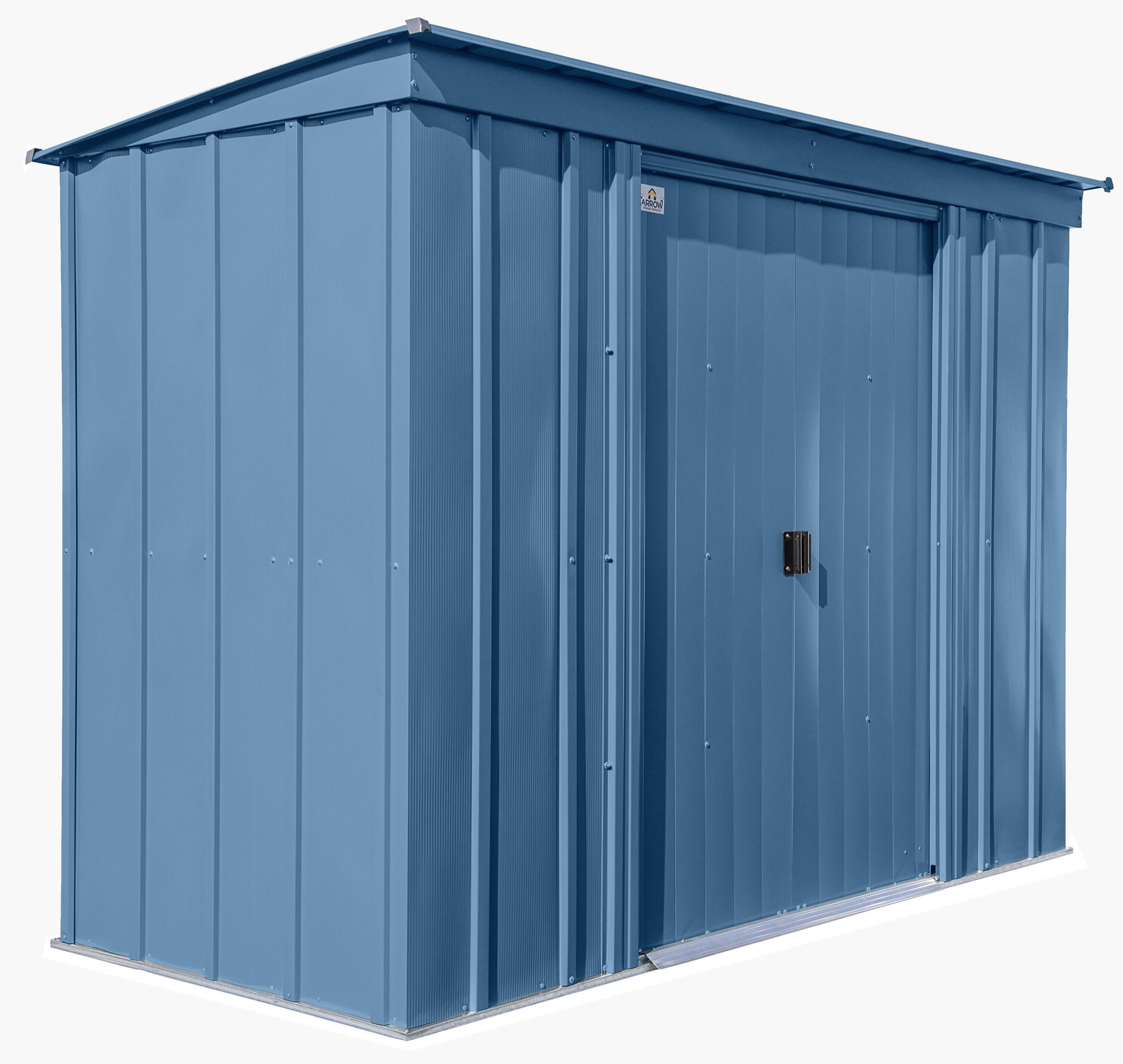 Arrow 8 ft. W x 4 ft. D Galvanized Steel Vertical Storage Shed