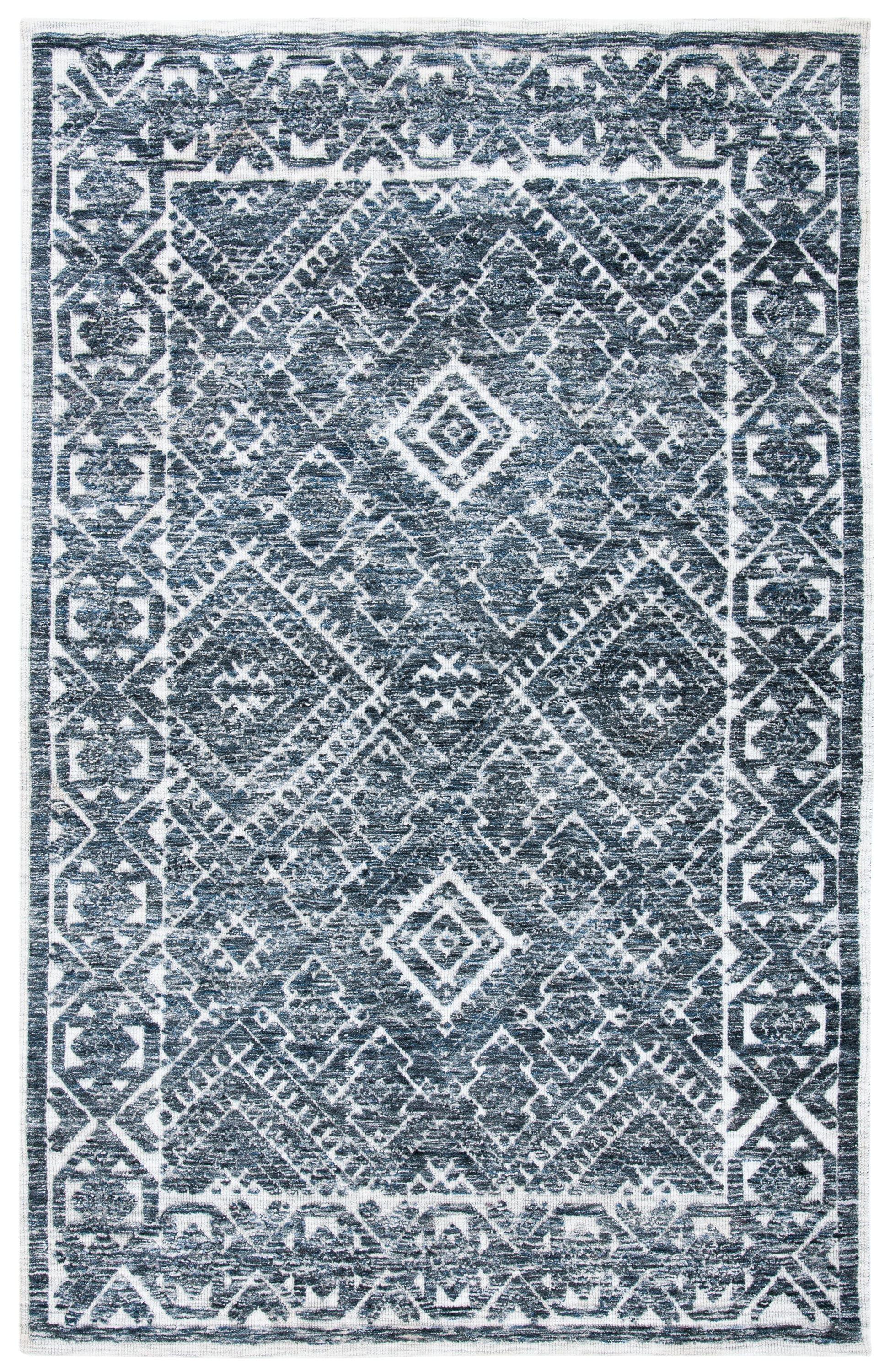 Roslyn ROS703 Hand Loomed Area Rug - Blue/Ivory - 4'x6' - Safavieh.