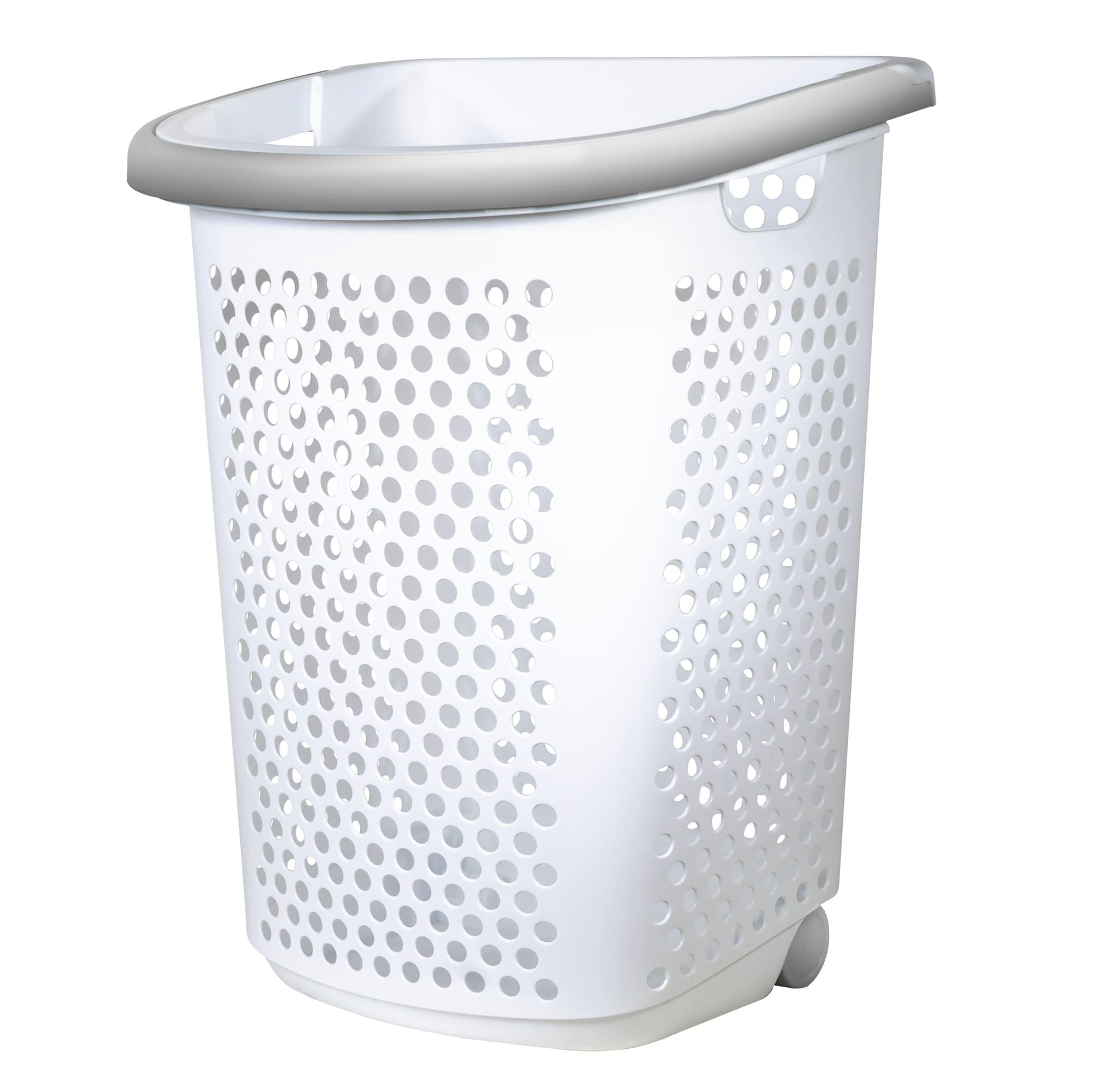 Style Selections 2-Bushel White Plastic Laundry Hamper
