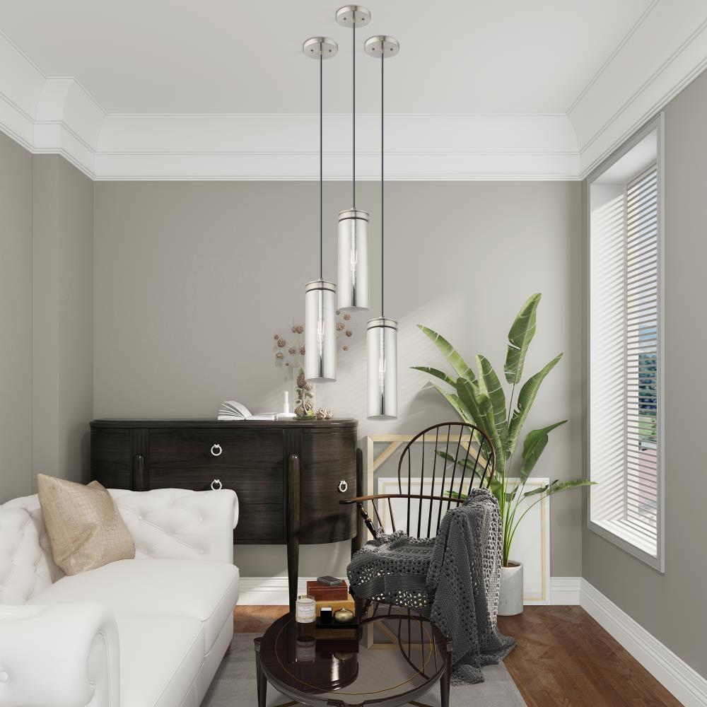 Livex Lighting Art Glass 1 - Light Pendant in  Brushed Nickel