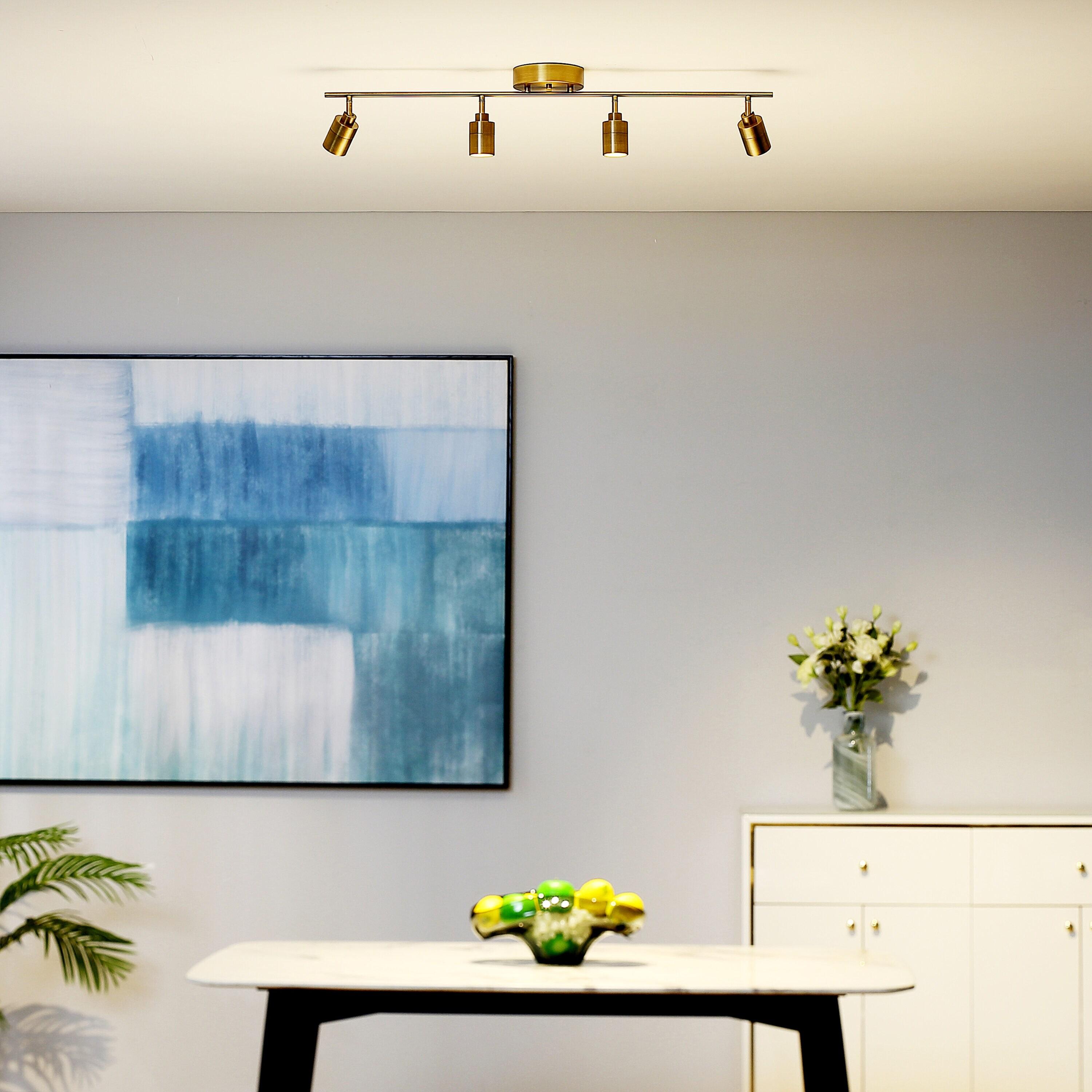 Vidalite Shura 4-Light Integrated LED Track Light w/ Rotatable Heads, 3 ft. Track Lighting Kit, 3000k, 2240 Lumen