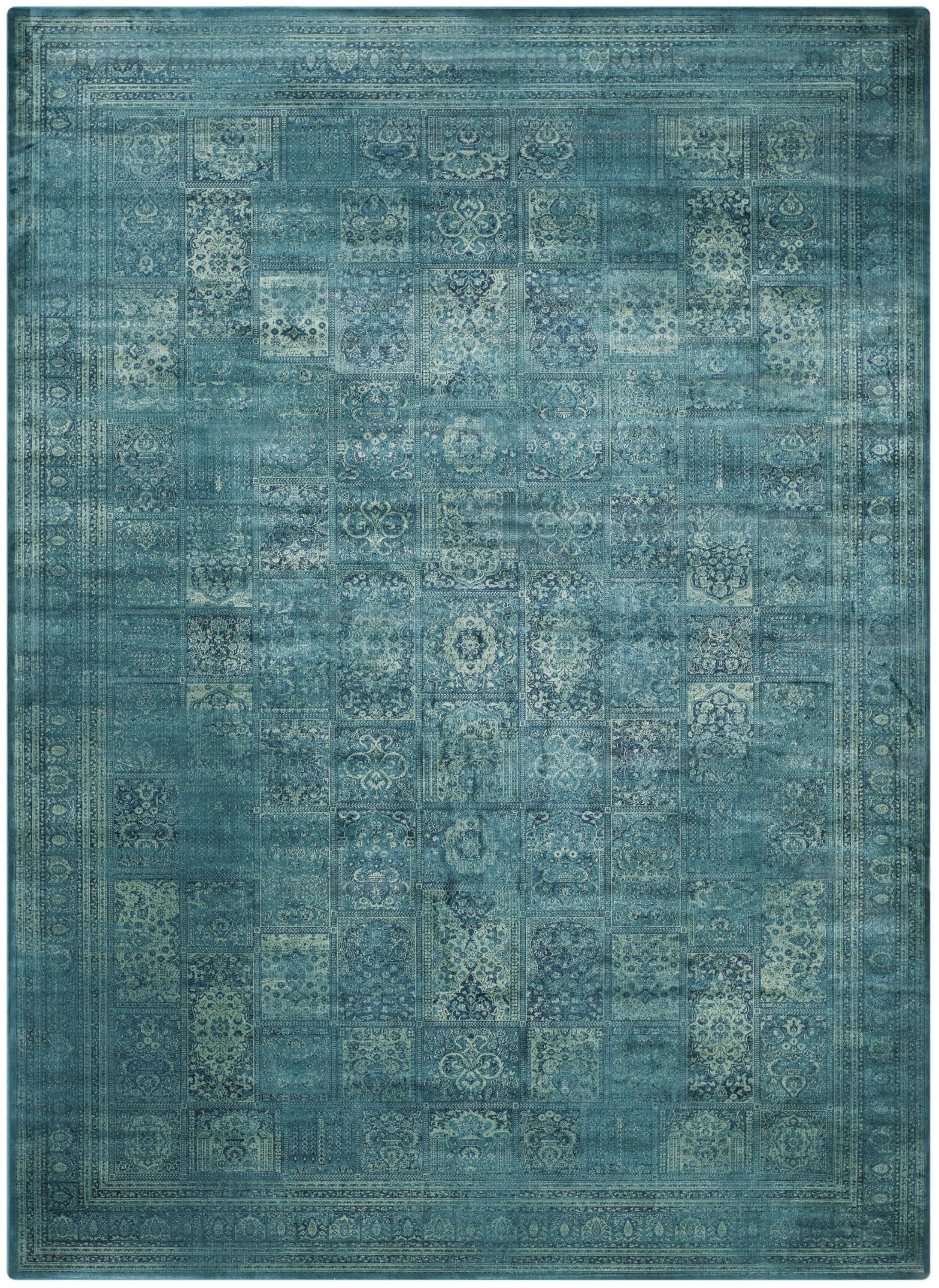 Vintage VTG127 Power Loomed Indoor Area Rug - Turquoise/Multi - 8'9"x11'9" - Safavieh.