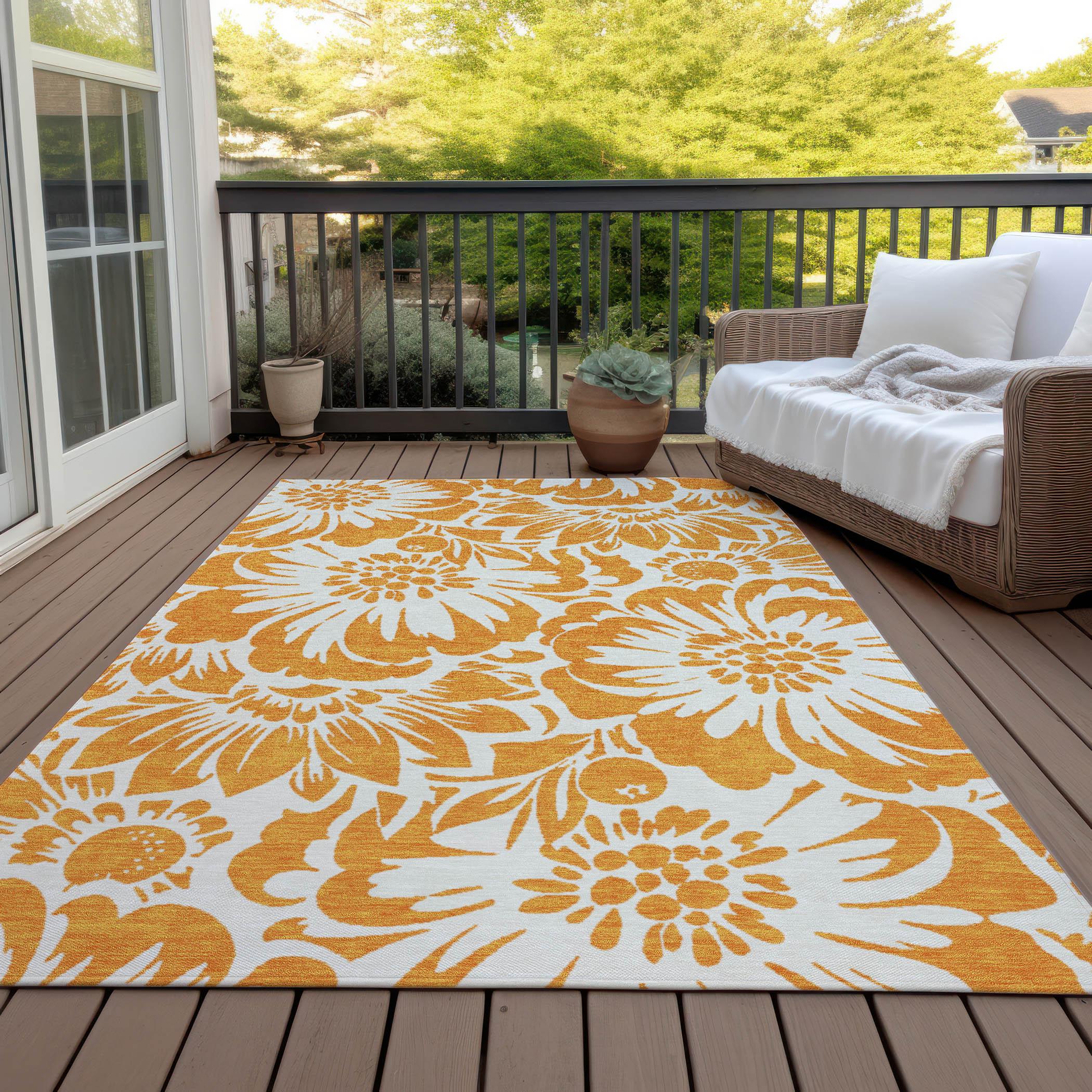 Addison Rugs Chantille ACN551 Orange 2'6" x 3'10" Indoor Outdoor Area Rug, Easy Clean, Machine Washable, Non Shedding, Bedroom, Living Room, Dining Room, Kitchen, Patio Rug