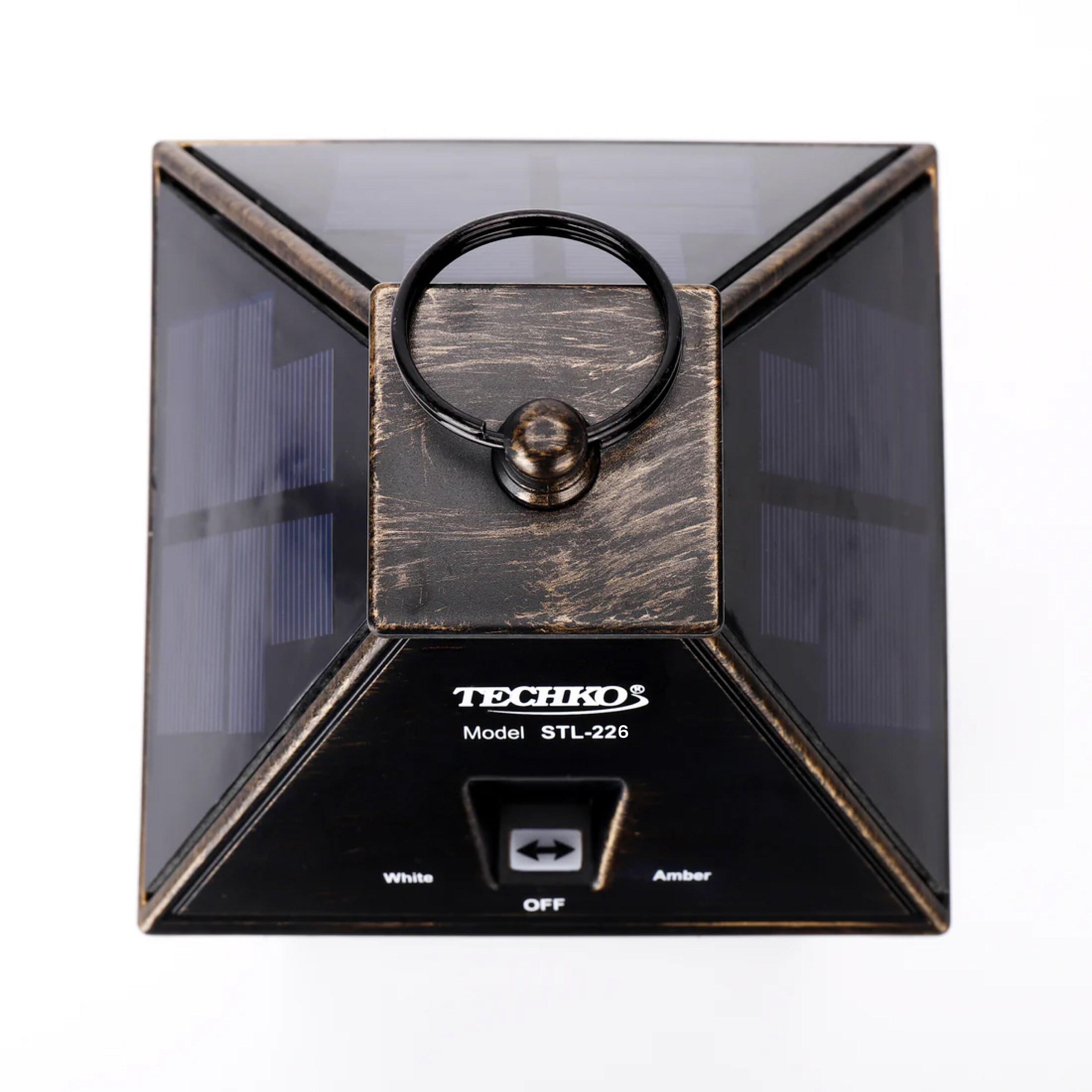 Techko 12.88 Outdoor Vintage Solar LED Lantern with Auto Dawn-to-Dusk Sensor