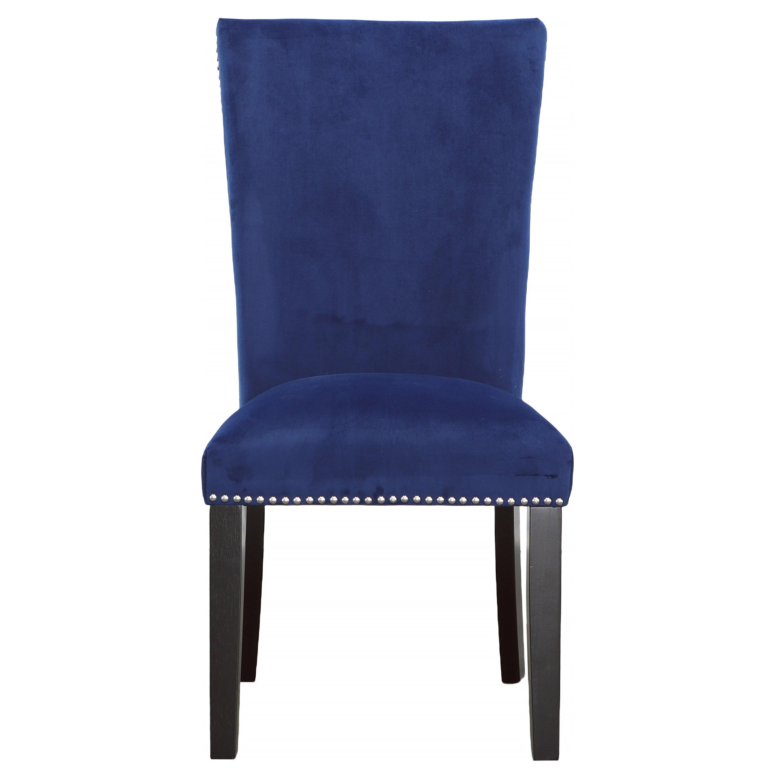 24" Set of 2 Camila Velvet Counter Height Barstools Blue - Steve Silver Co.: Nailhead Trim, Armless, Wood Legs, Spot Clean