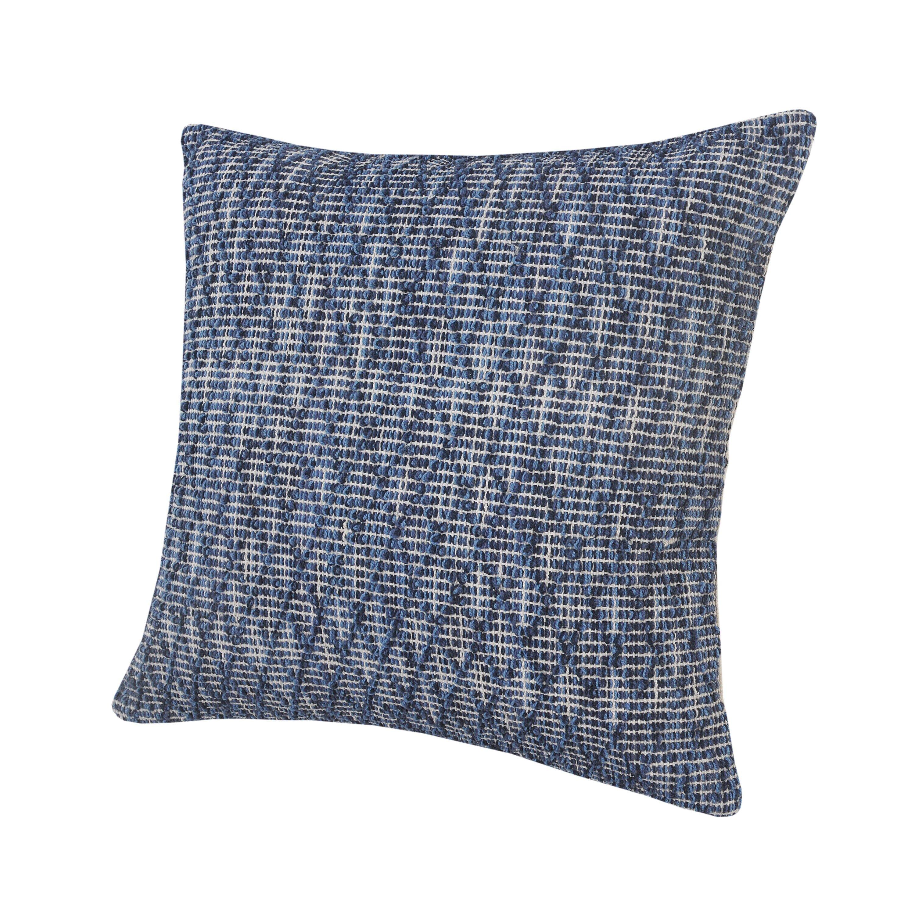 Modern Traditional 20" Square Blue Diamond Geometric Throw Pillow