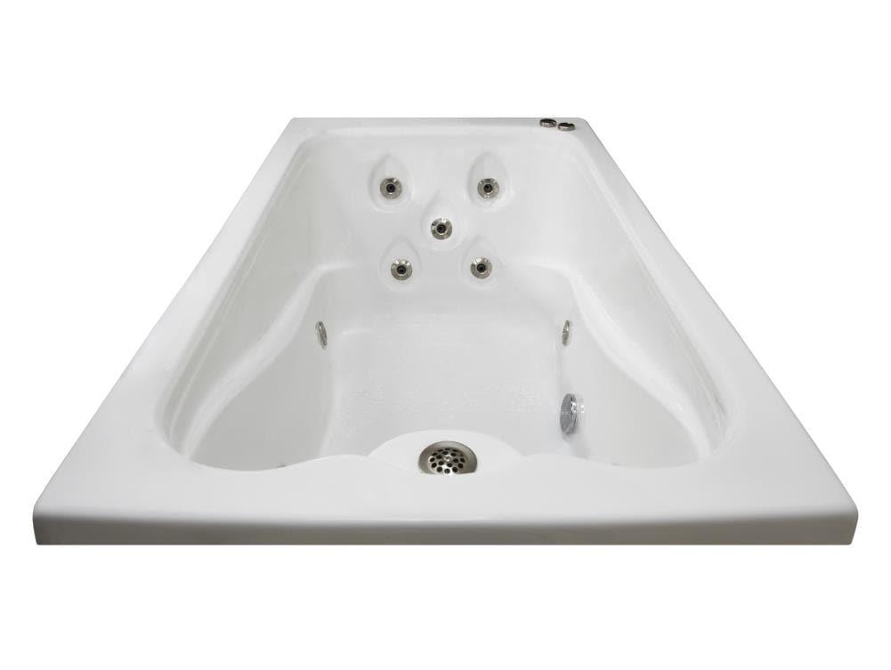66 In. X 36 In. Elite Series Drop in Whirlpool Acrylic Bathtub with Reversible Drain in White