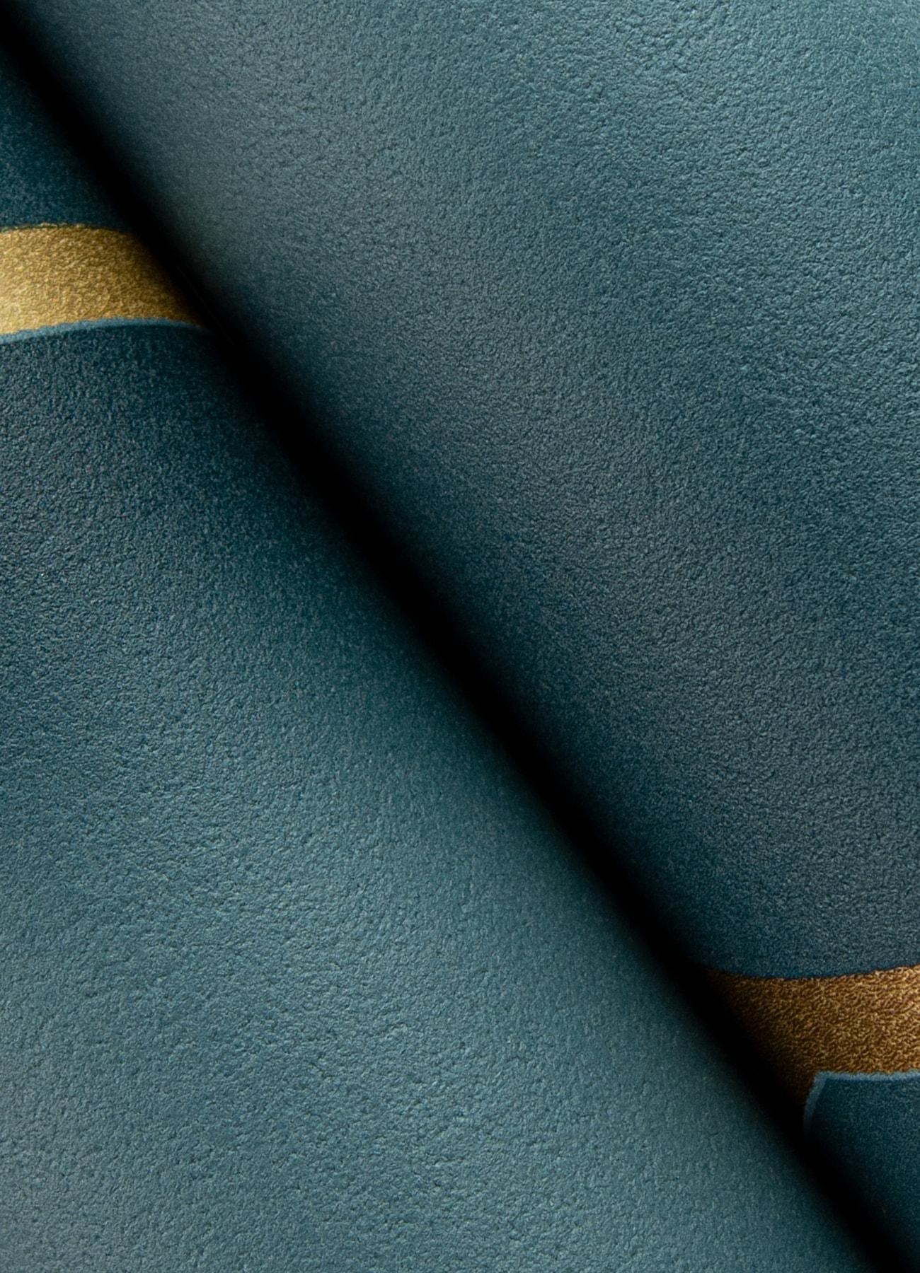Advantage Blue, Manfred Teal Modern Herringbone Wallpaper