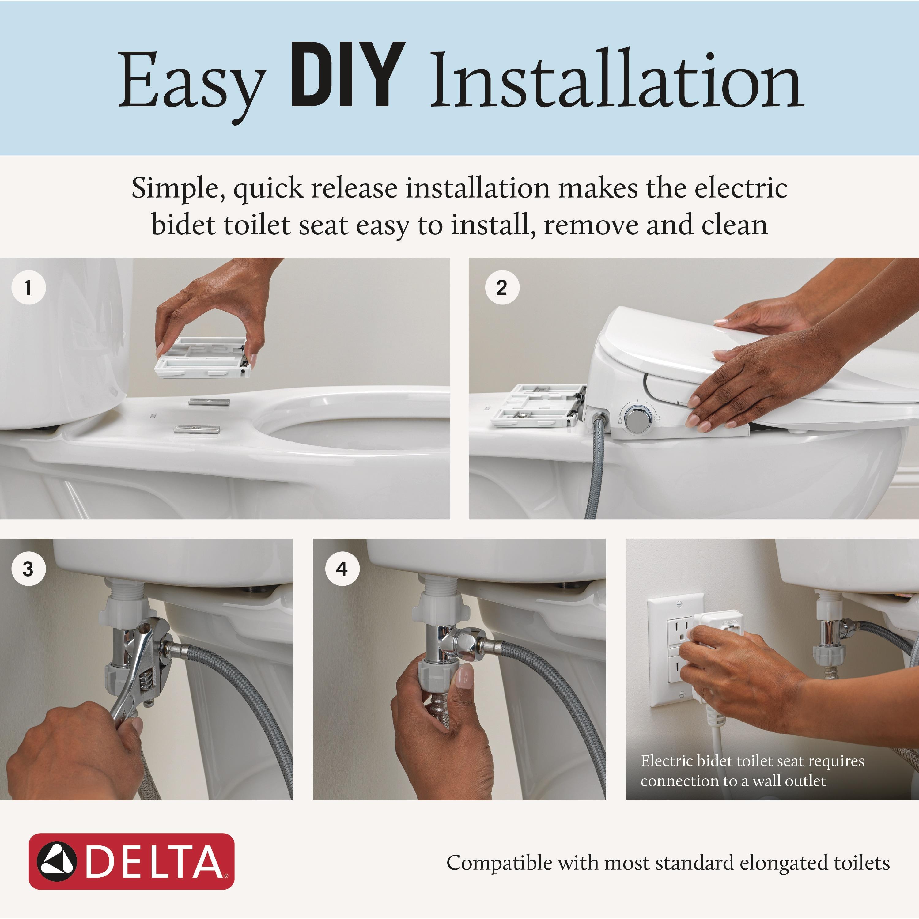Refresh Elongated Electric Bidet Toilet Seat