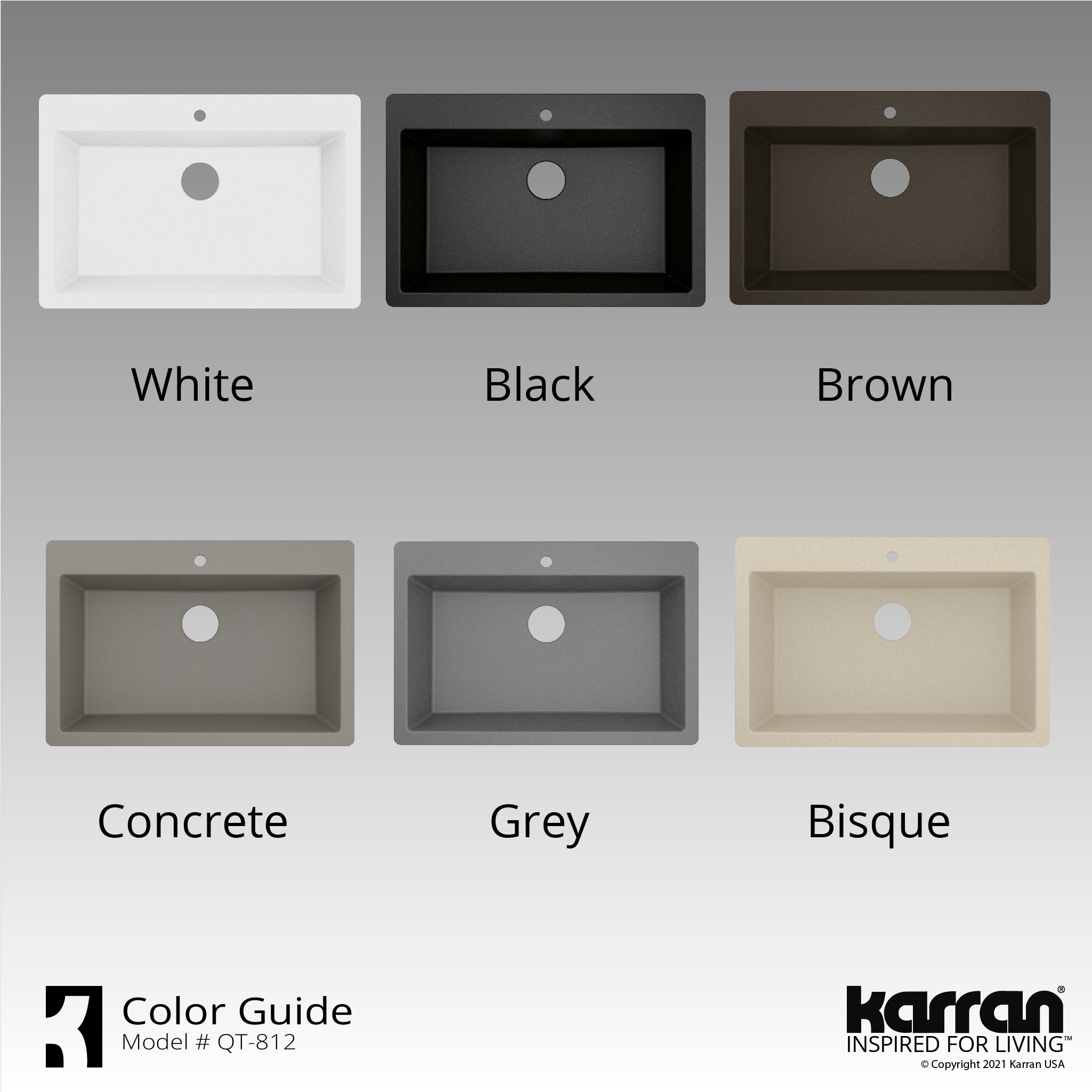 Karran Quartz 33'' X 22'' Large Single Bowl Drop-in Kitchen Sink