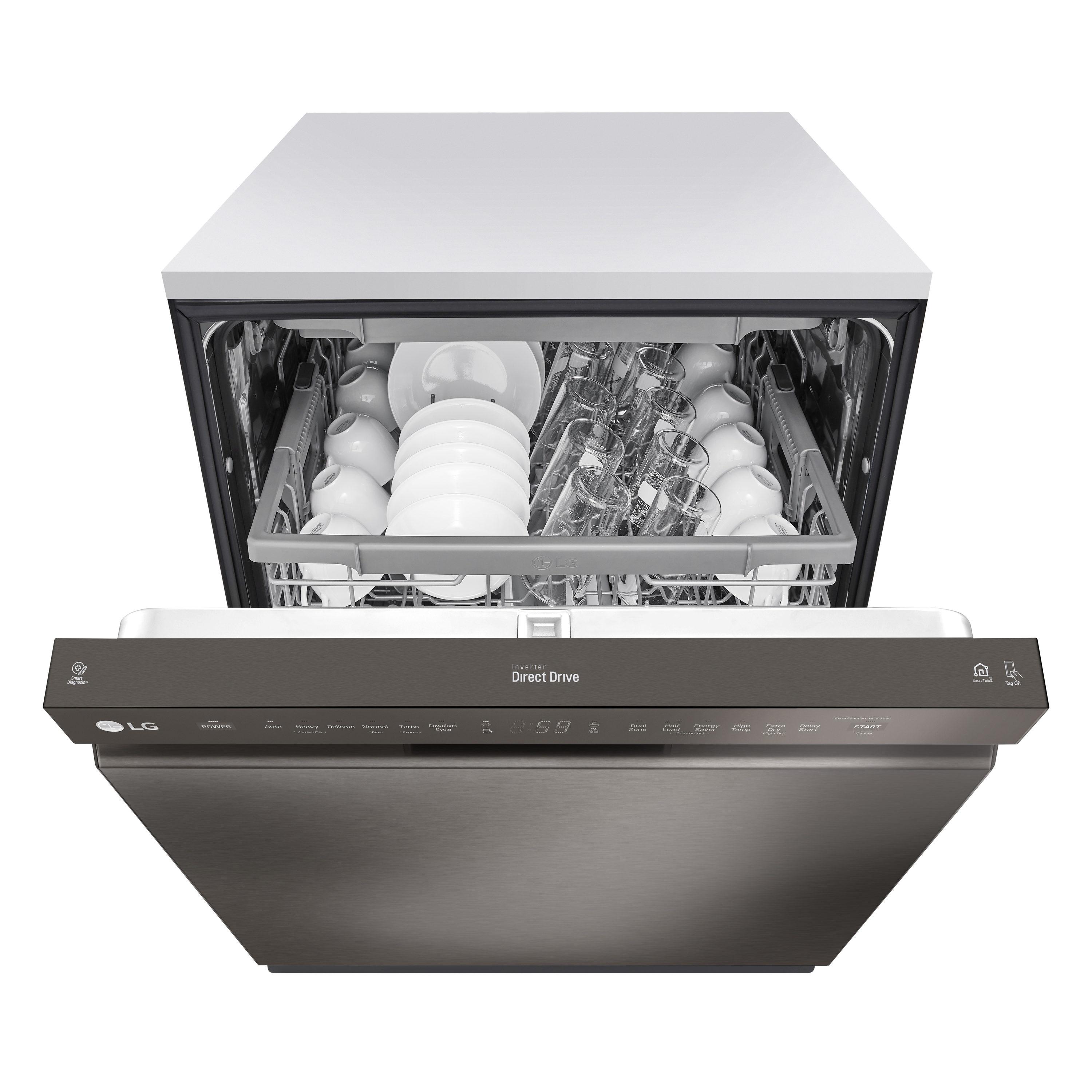 LG 24 in. PrintProof Stainless Steel Front Control Dishwasher with QuadWash, 3rd Rack & Dynamic Dry, 48 dBA