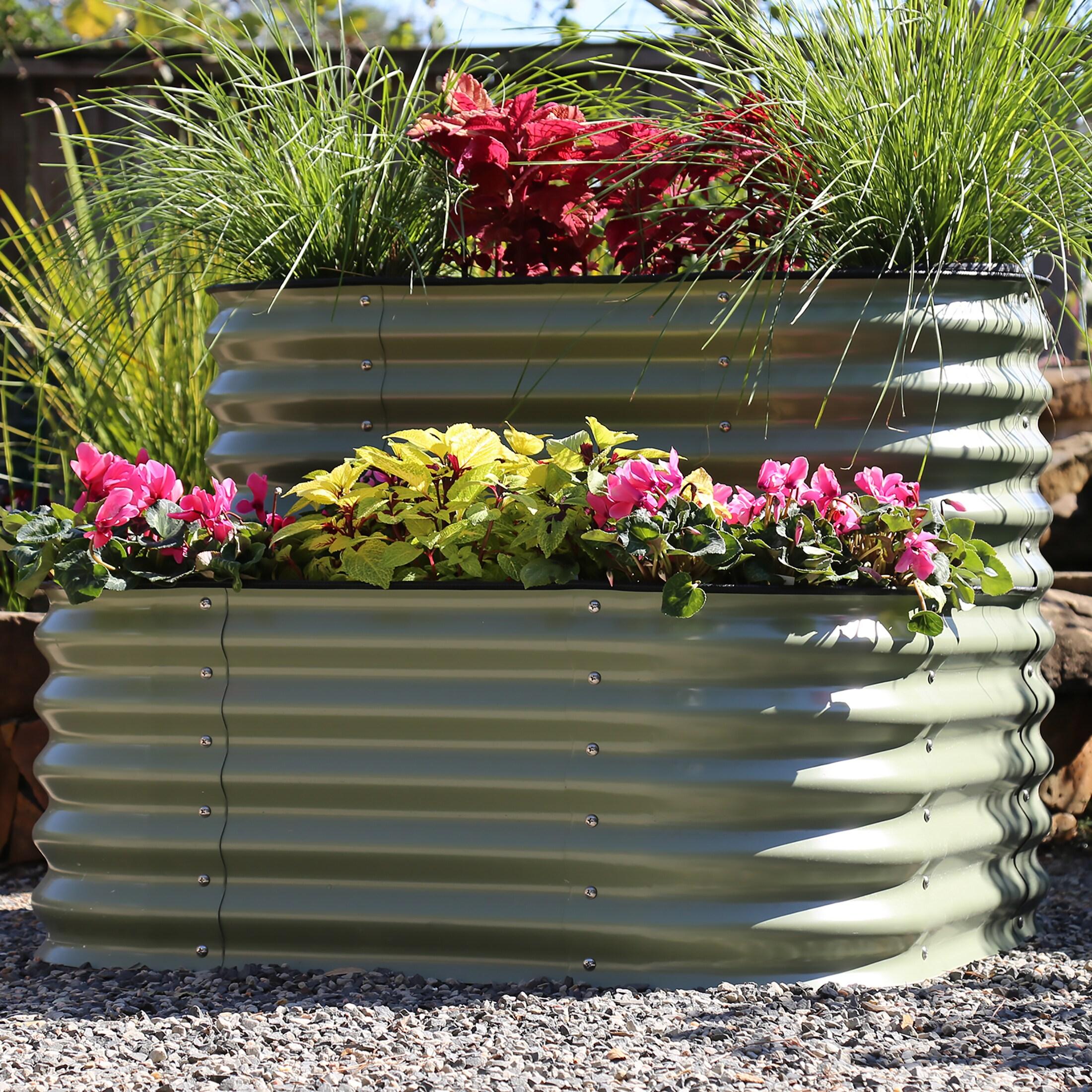 Cascading Metal Outdoor Raised Garden Bed