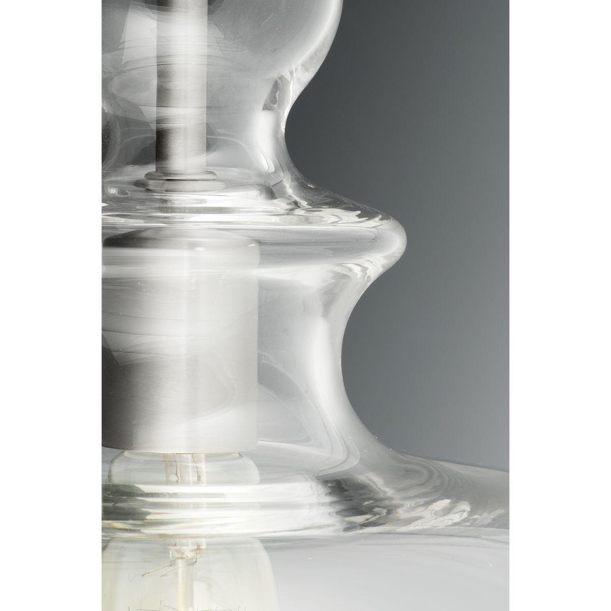 Progress Lighting, Staunton Collection, 1-Light Wall Sconce, Brushed Nickel, Clear Glass Shade