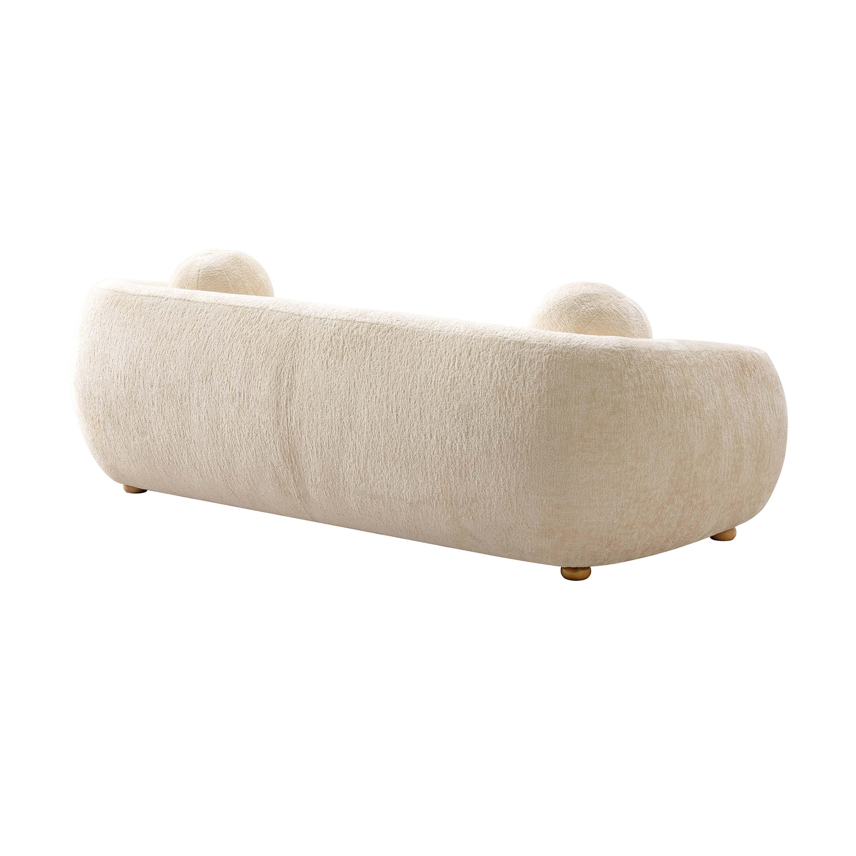 Manhattan Comfort 85.8" Tribeca Modern Chenille Upholstered Sofa Cream