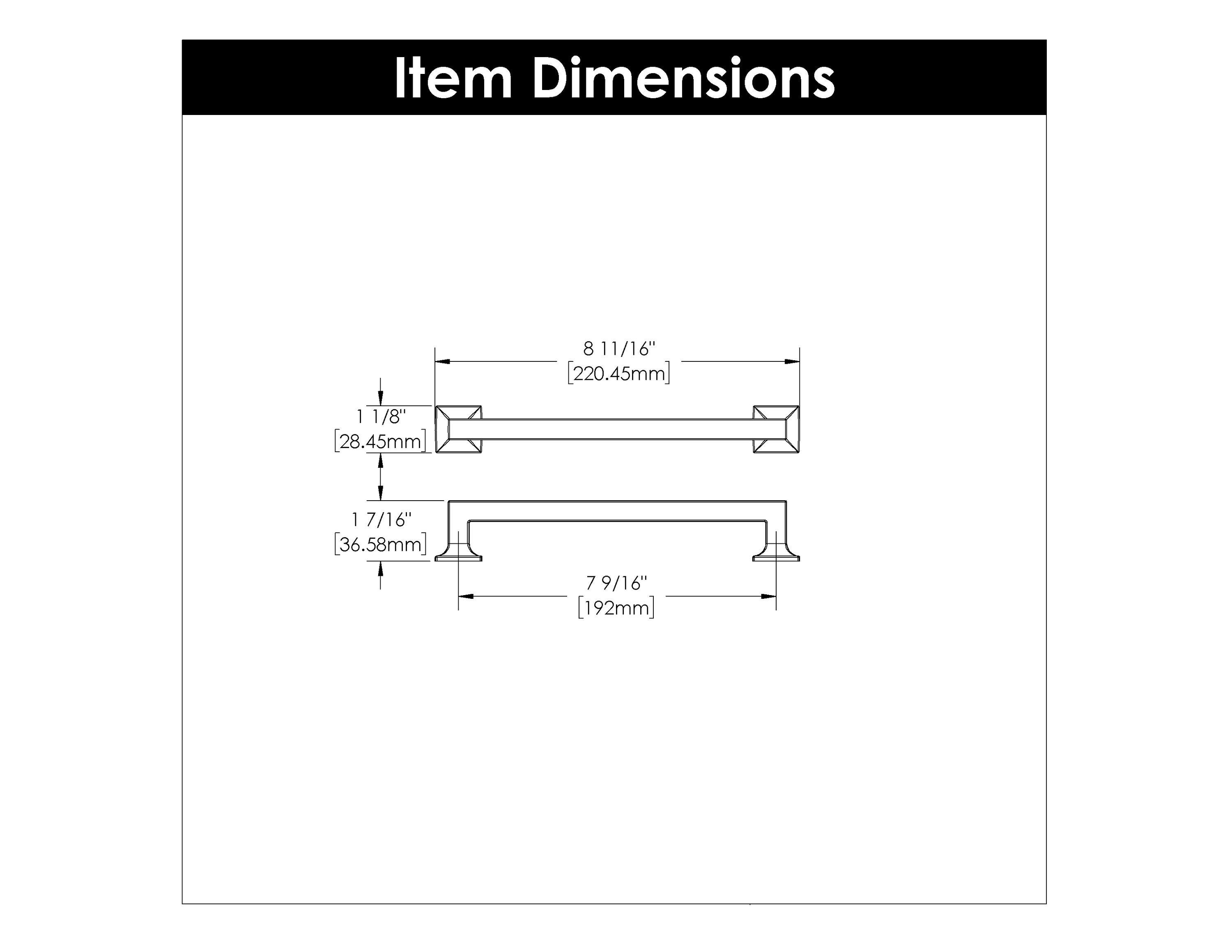 Hickory Hardware Studio Collection Pull 7-9/16 Inch (192mm) Center to Center Polished Nickel Finish