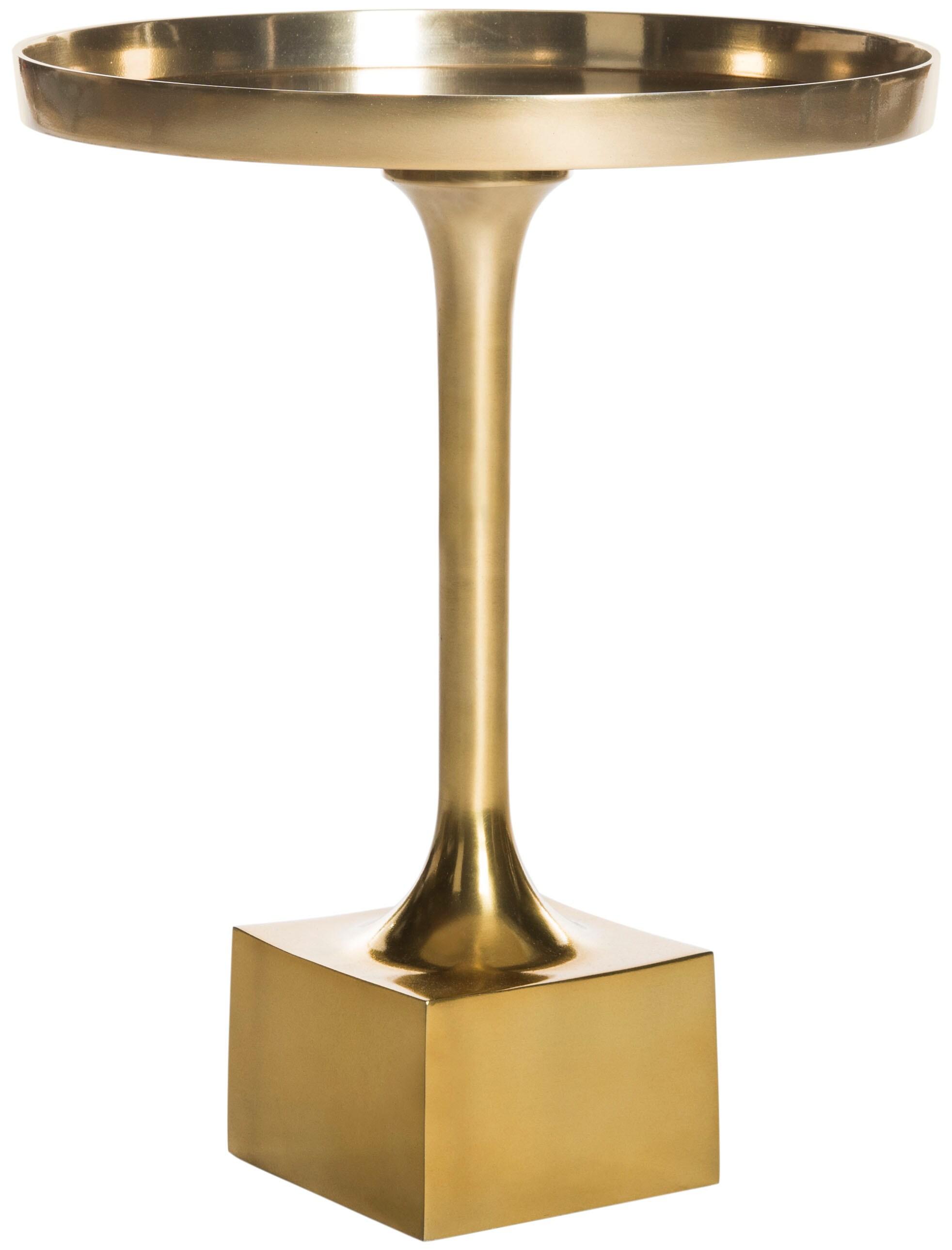 Corvus Round Side Table - FOX5519A - Antique Brass - Safavieh Couture