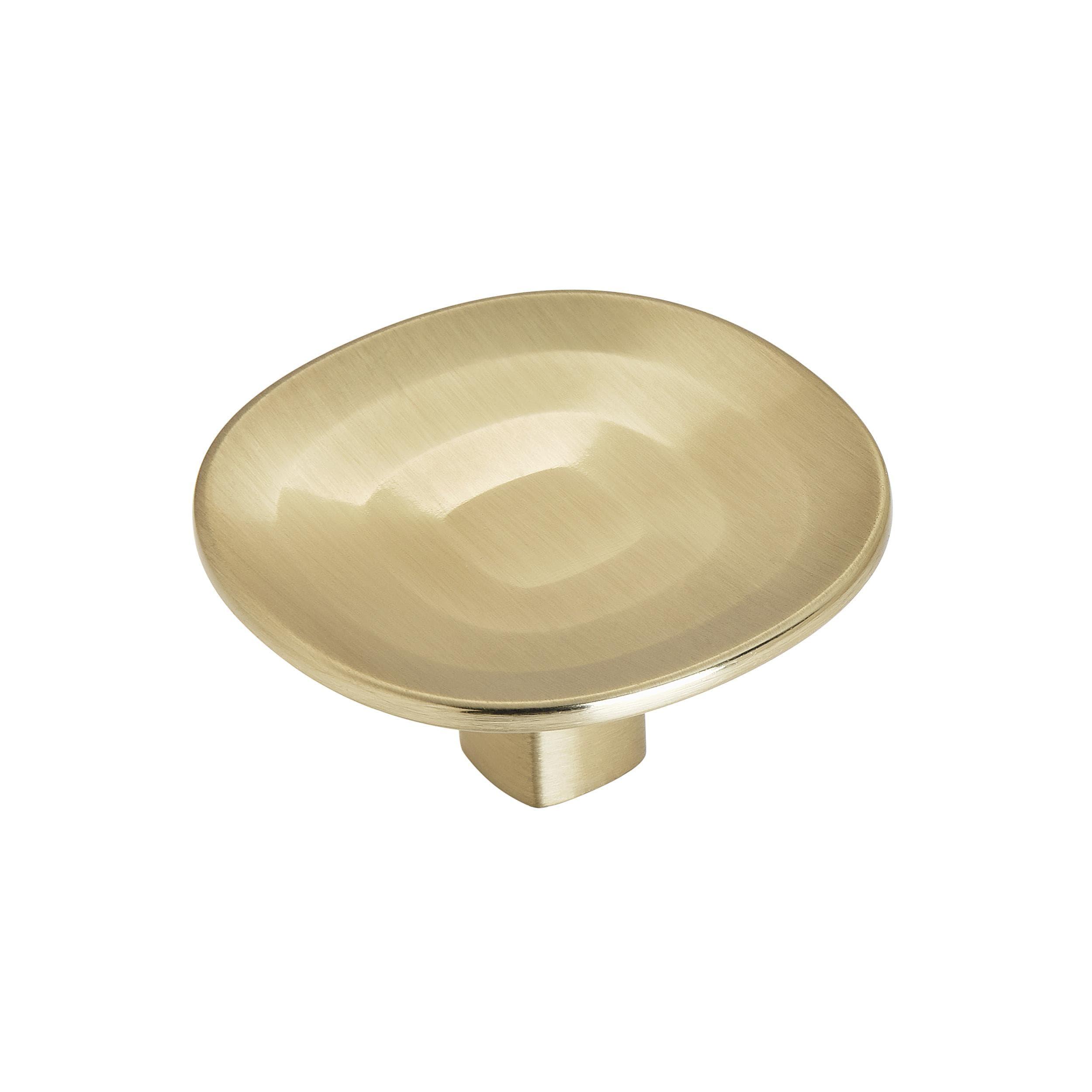 Golden Champagne Round Cabinet Knob with Smooth Curves