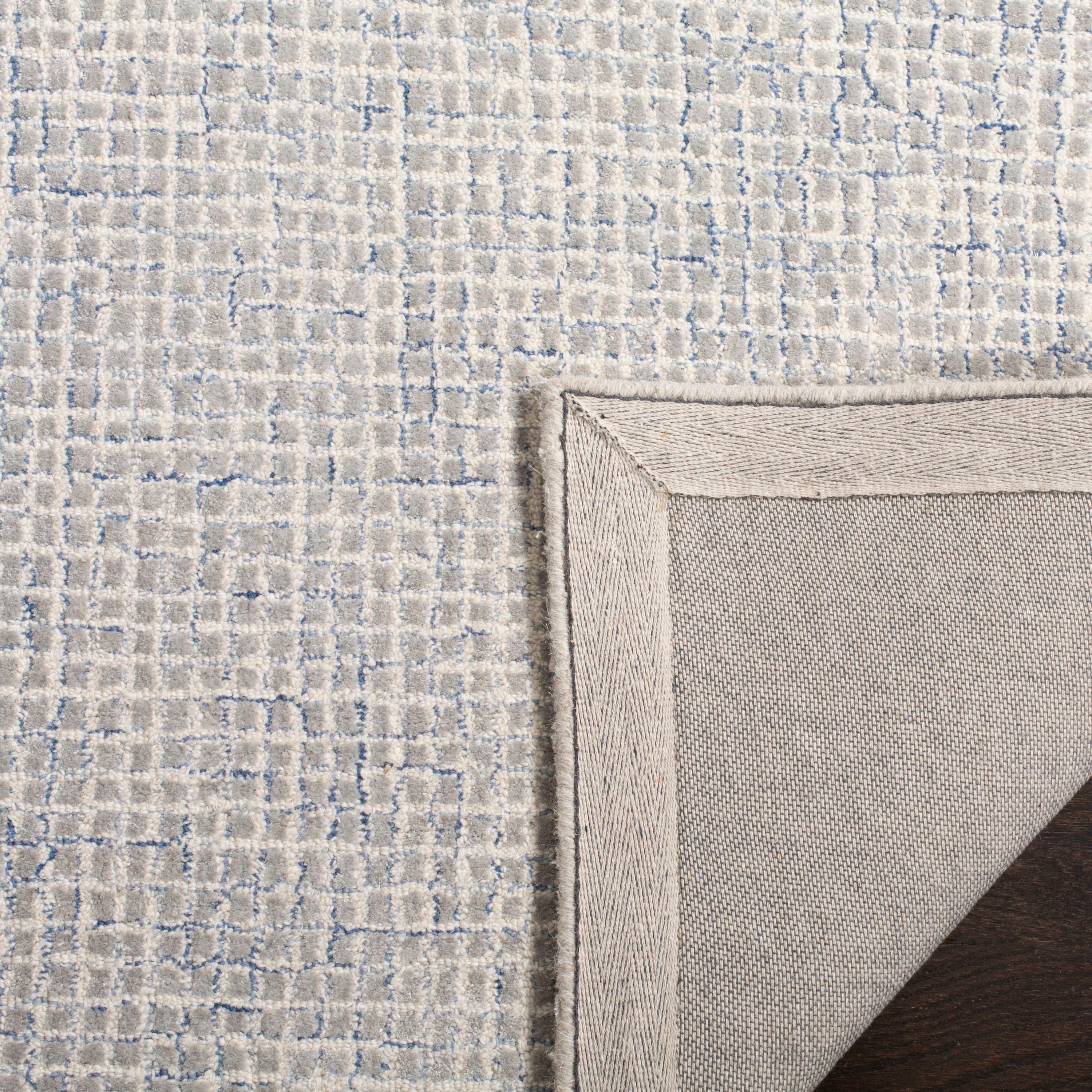 Abstract ABT469 Hand Tufted Area Rug - Silver/Blue - 8'x10' - Safavieh.