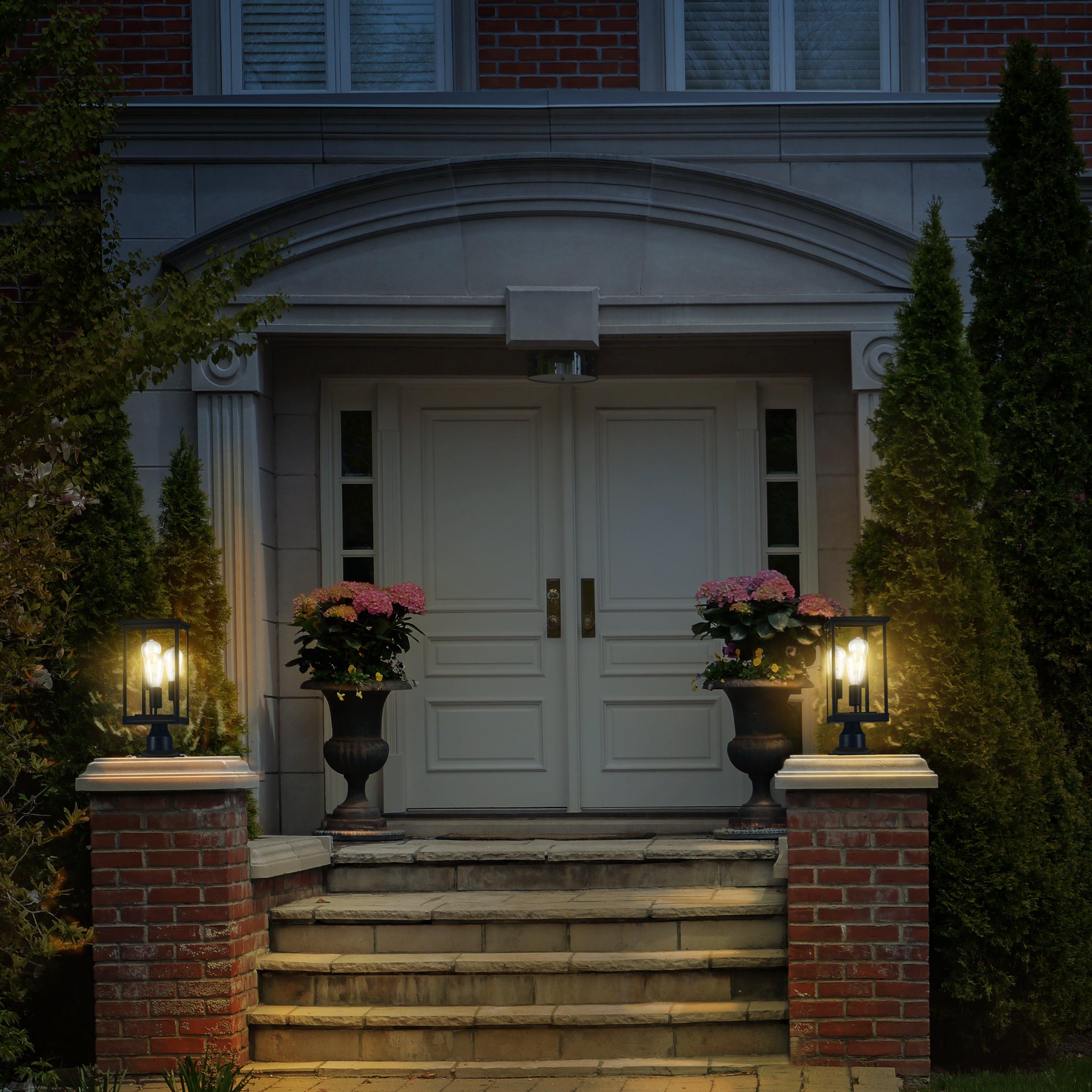 Design House 589200-BLK Mayfield Outdoor Post Top Light with Clear Glass Modern for Porch Entryway Patio, Black