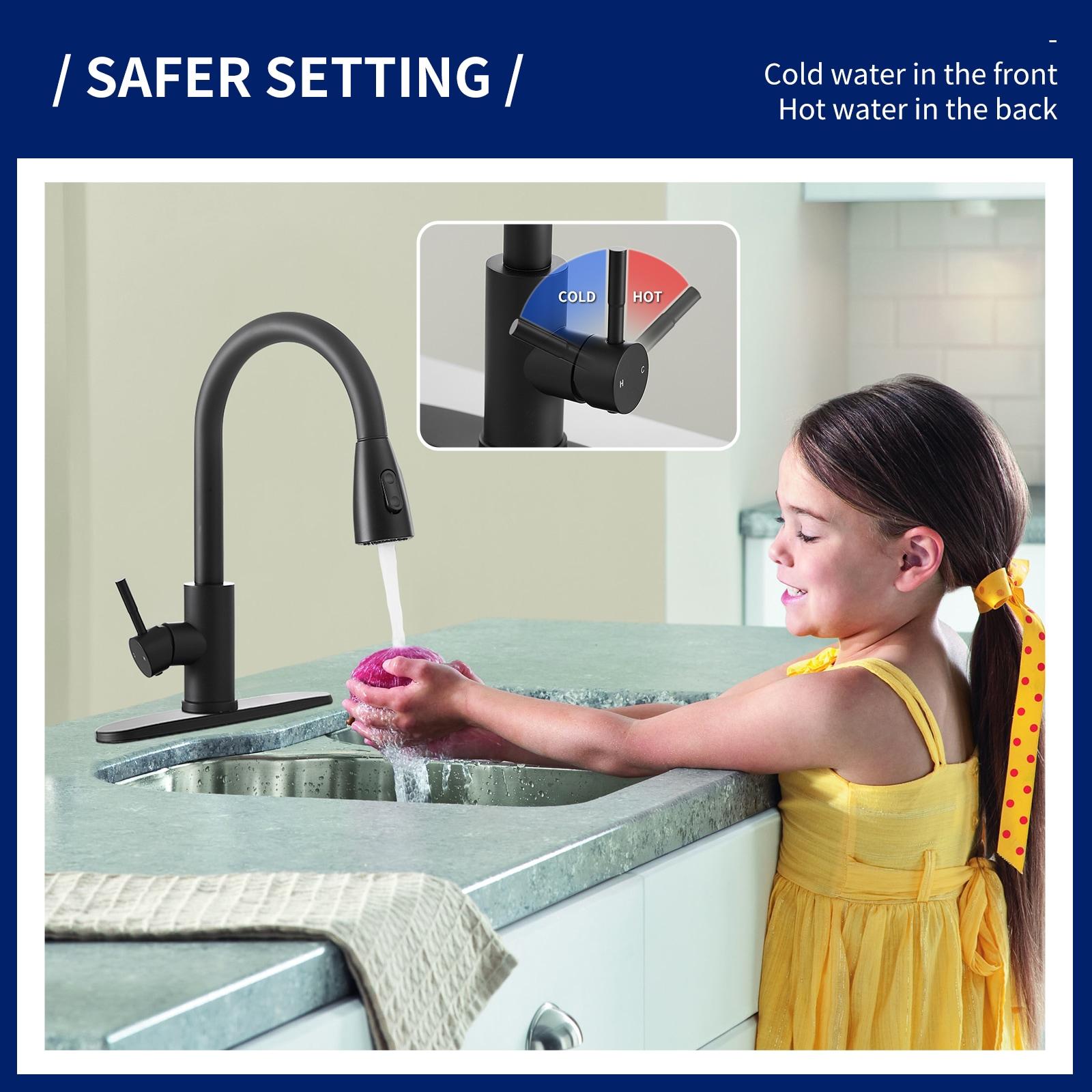 Single handle pull down sprayer kitchen faucet commercial kitchen sink faucet