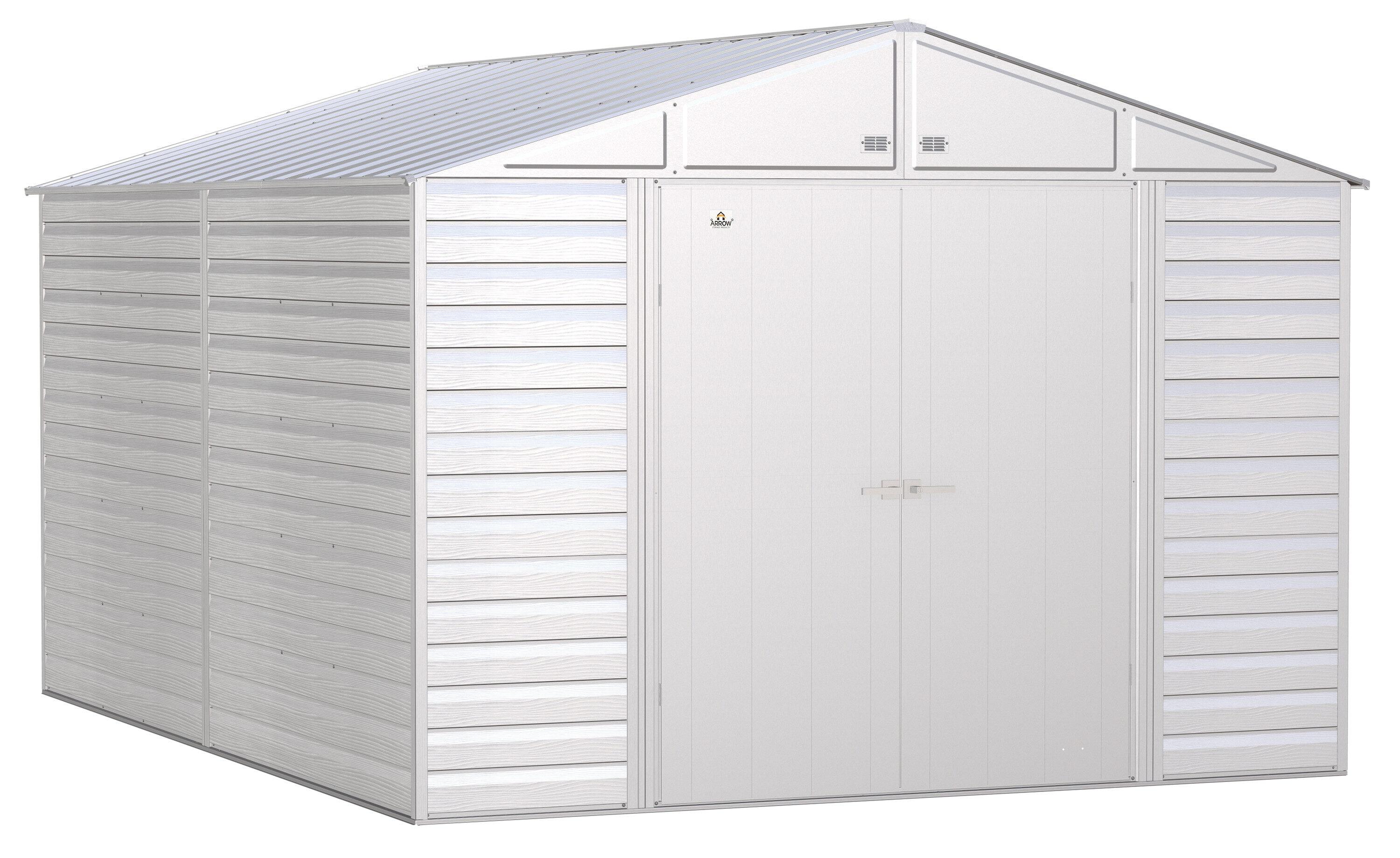 10 ft. W x 14 ft. D Steel Horizontal Storage Shed