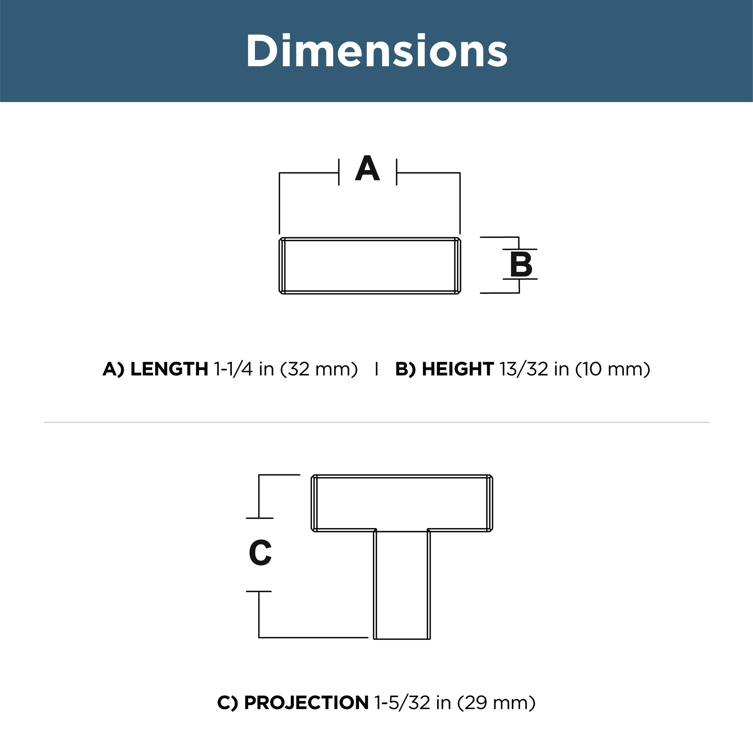 Franklin Brass Simple Modern Square (10-Pack) Cabinet Knobs | Stainless Steel Handles for Dresser Furniture Drawers/Kitchen/Door/Bathroom | 1-1/4" P46678K-SS-B
