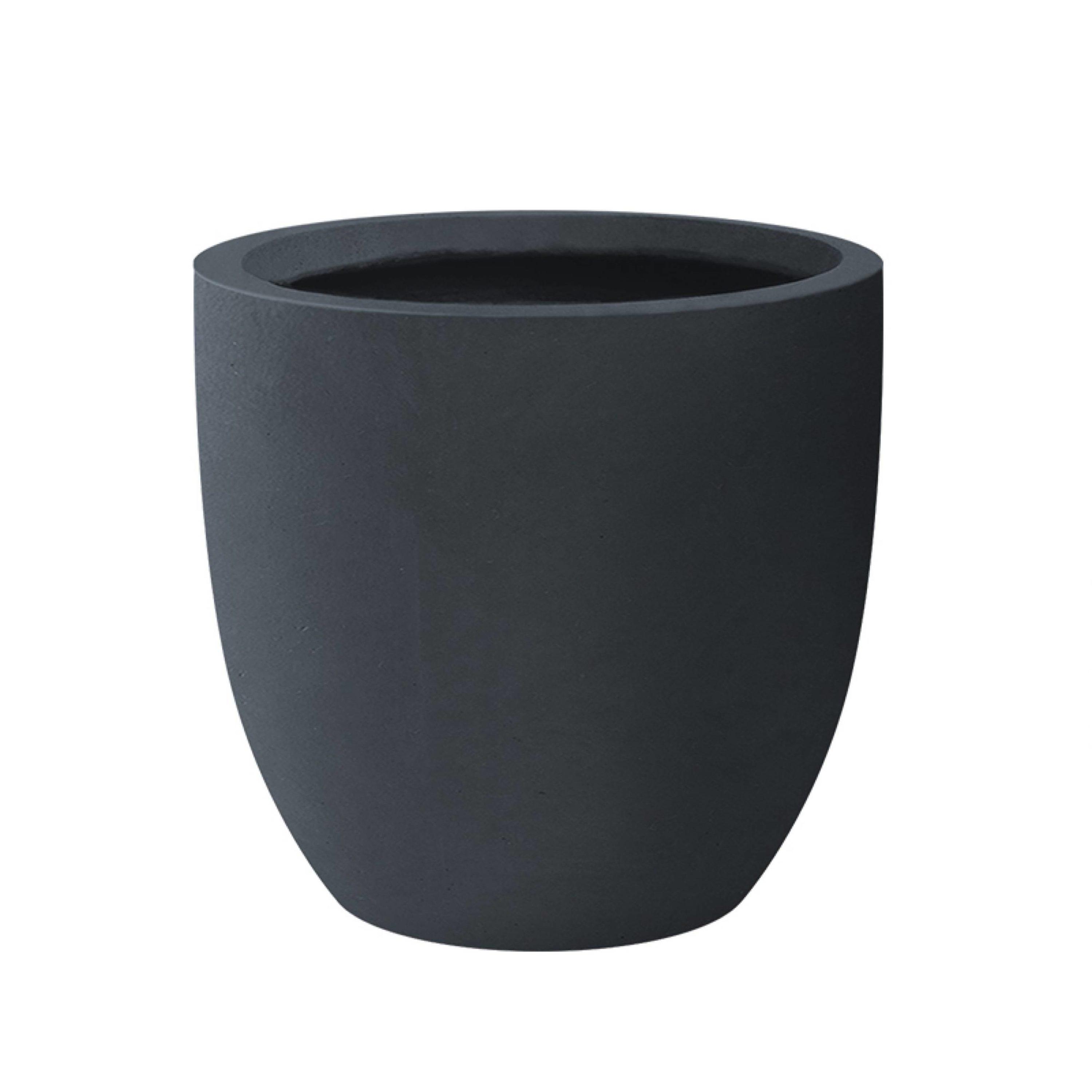 Rosemead Home & Garden, Inc. Kante  Fiberglass and Concrete Indoor Planter Pots Black 10" x 9.8" x 9"