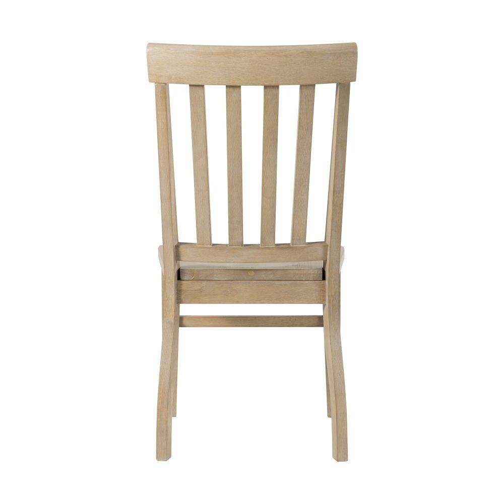 Set of 2 Liam Slat Back Chairs Natural - Picket House Furnishings: Rubberwood Frame, Non-Upholstered, 300lb Capacity