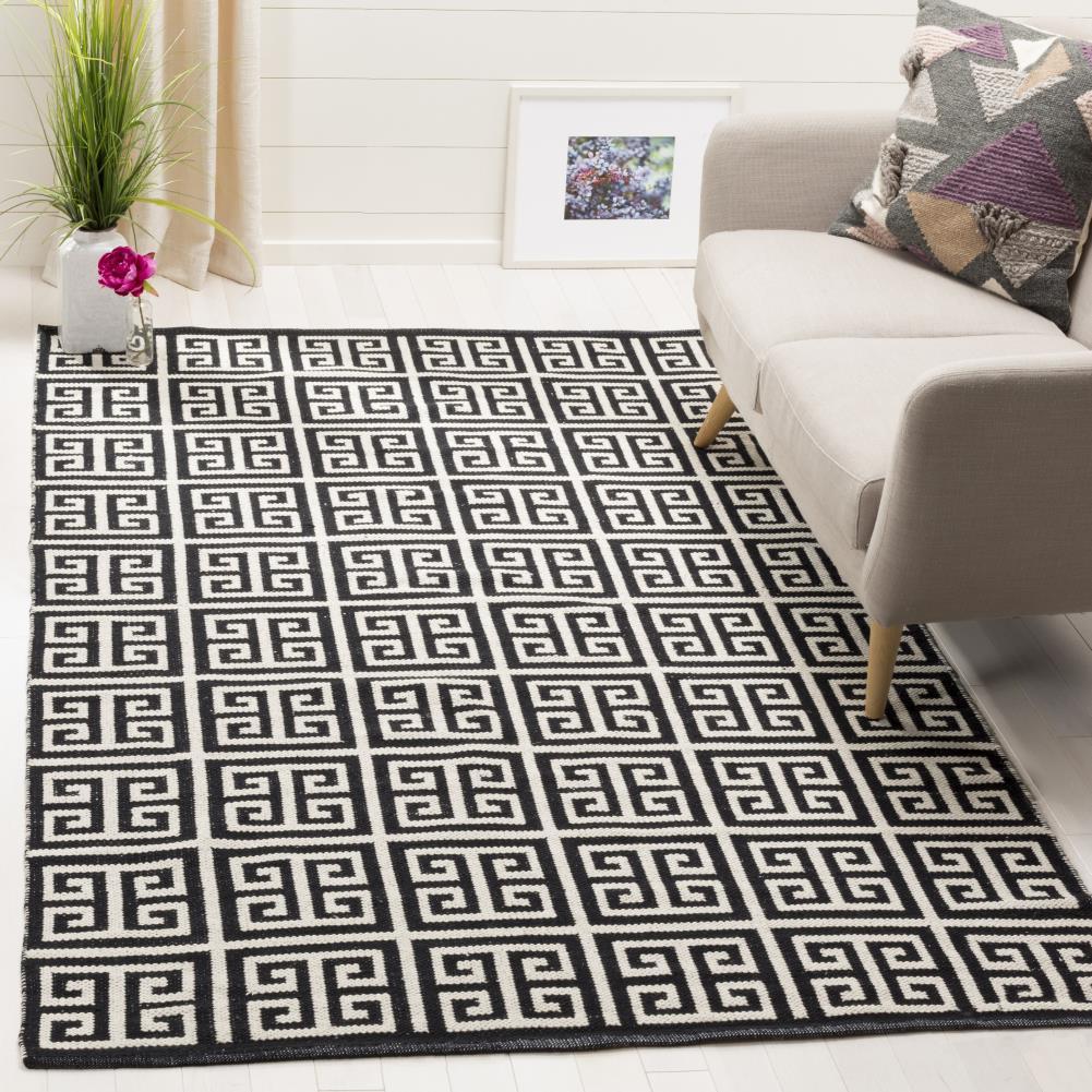 Montauk MTK724 Hand Woven Indoor Area Rug - Black/Ivory - 5'x8' - Safavieh.