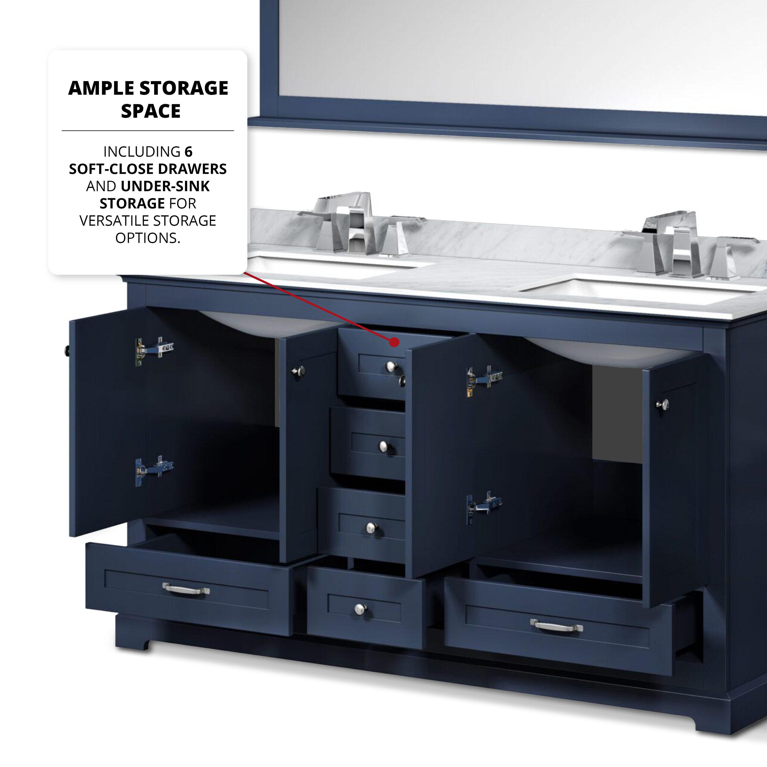 Lexora Home Dukes 60" Vanity Cabinet in Navy Blue