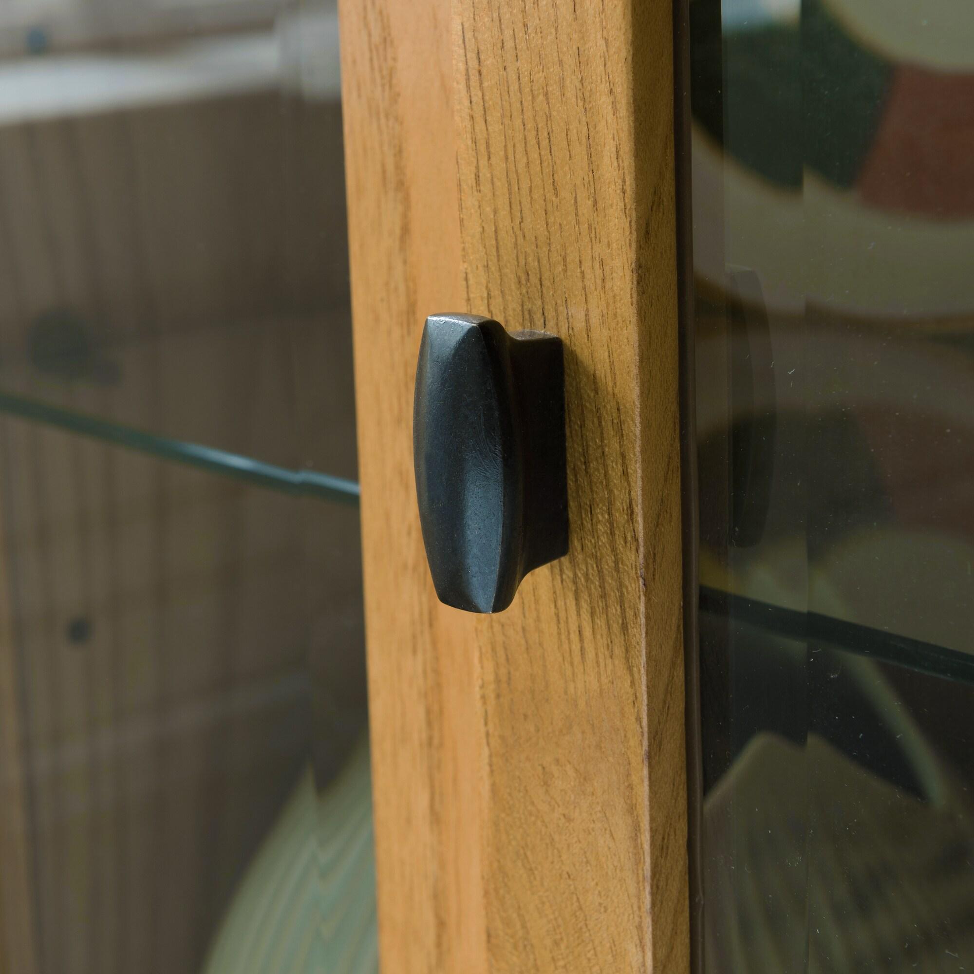 Entryway Curio Cabinet with Interior Light in Desert Sand