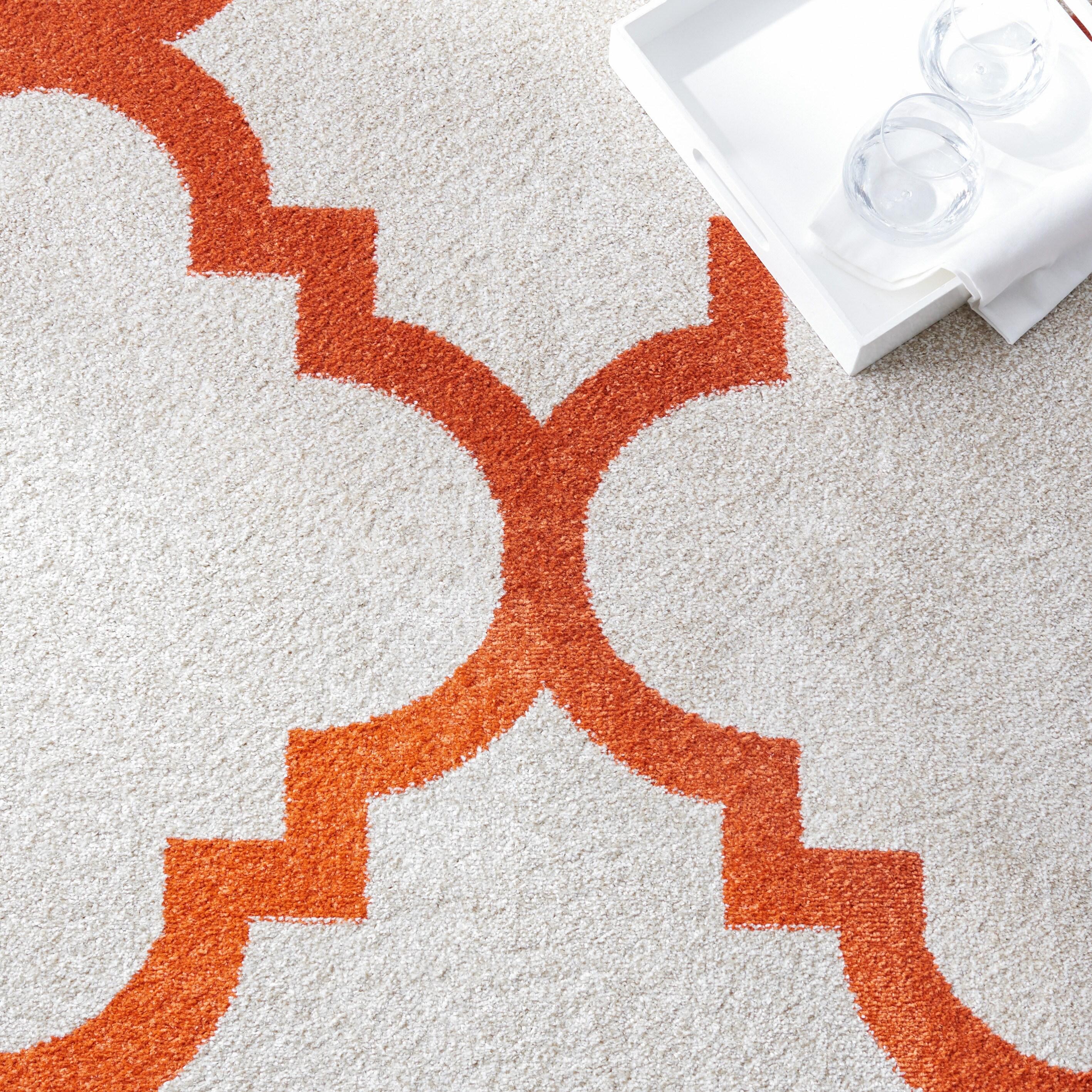 Amherst AMT423 Power Loomed Indoor Runner Rug - Beige/Orange - 2'3"x11' - Safavieh