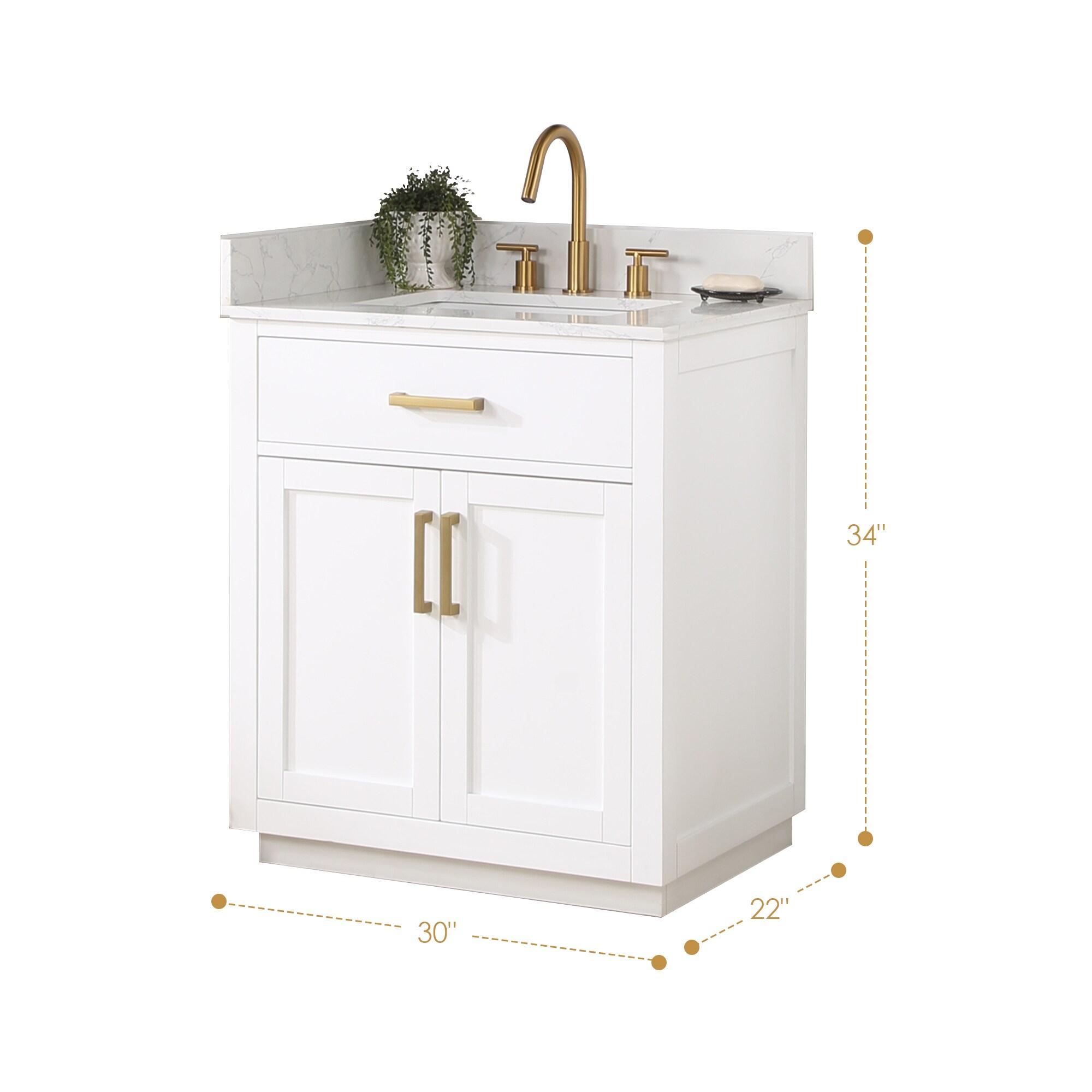 Altair 30" Single Bathroom Vanity in White without Mirror